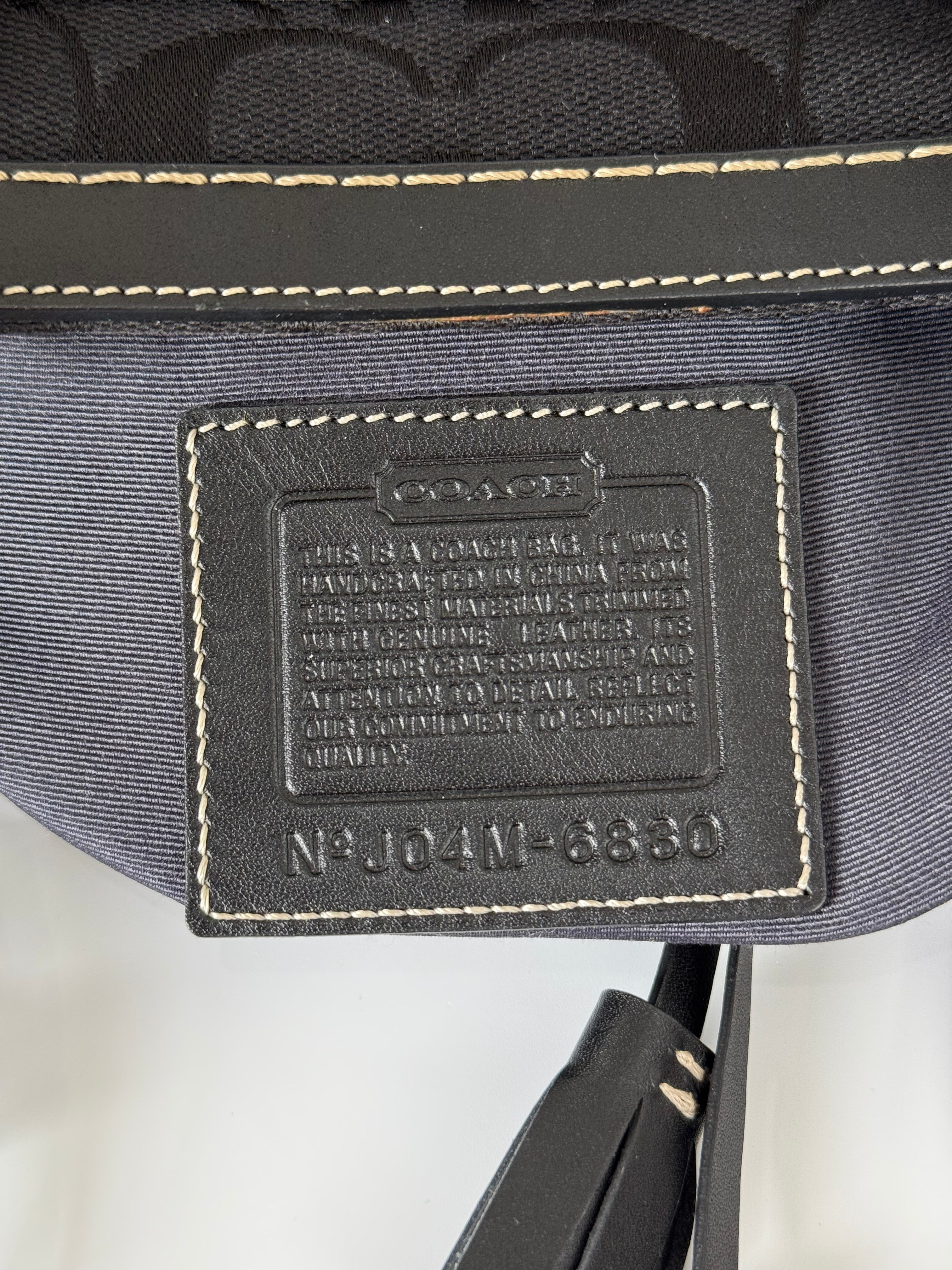 Vintage Coach Hampton Black Tote Bag Coach Signature Y2K HandBag