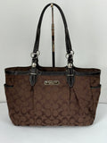 Vintage Coach Gallery East West Tote Bag Coach Dark Brown Signature Y2K Handbag