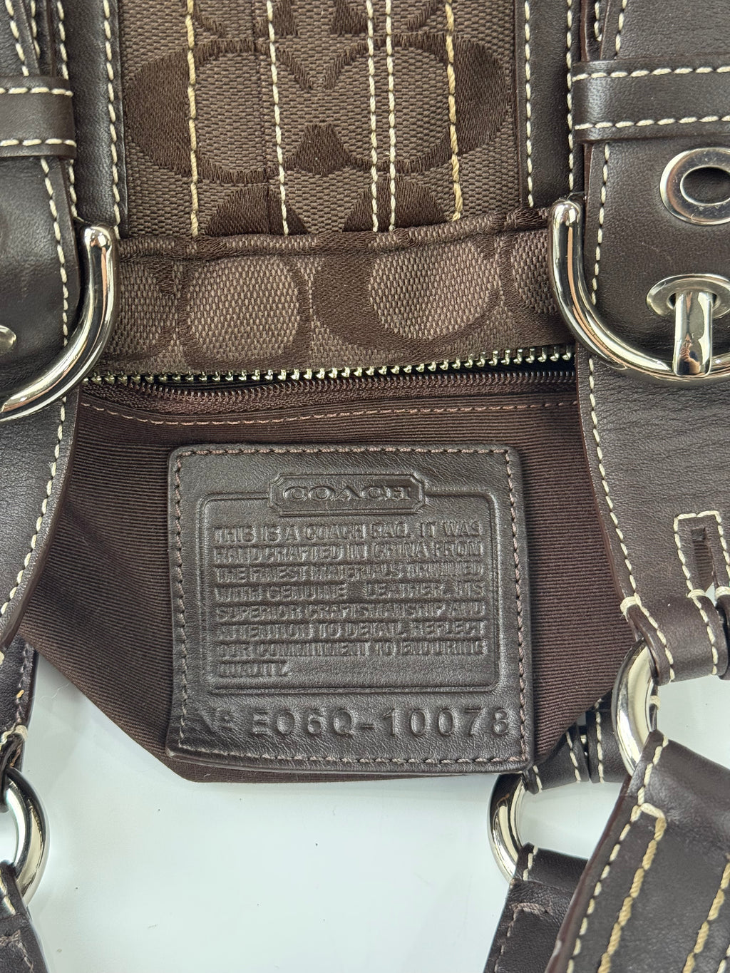 Rare Vintage Coach Dark Brown Boston Satchel Soho Mia Signature Shoulder Bag 00s Y2K