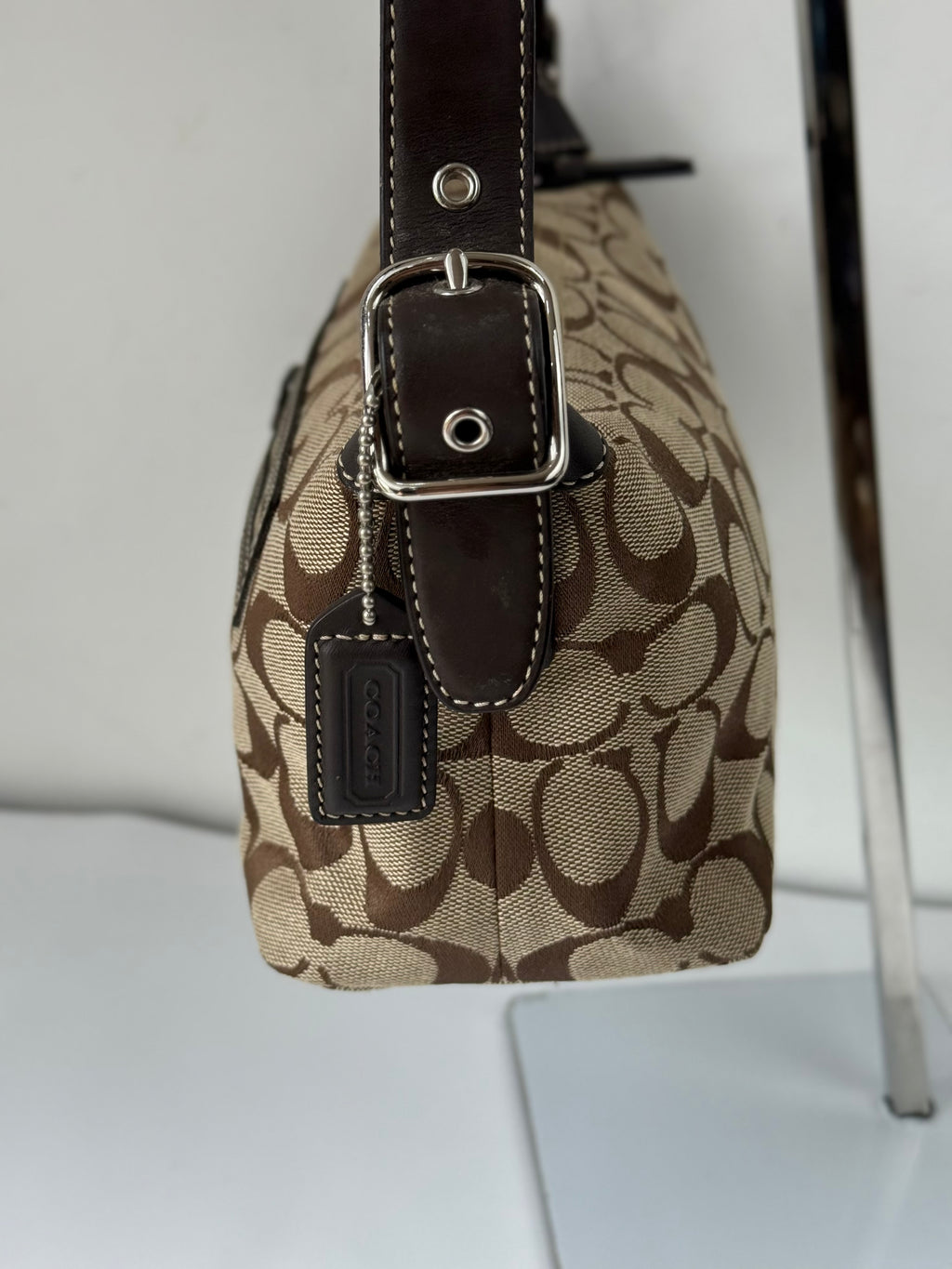 Vintage Coach Tabby Shoulder Bag Brown & Beige Signature Canvas Handbag 00s Y2K
