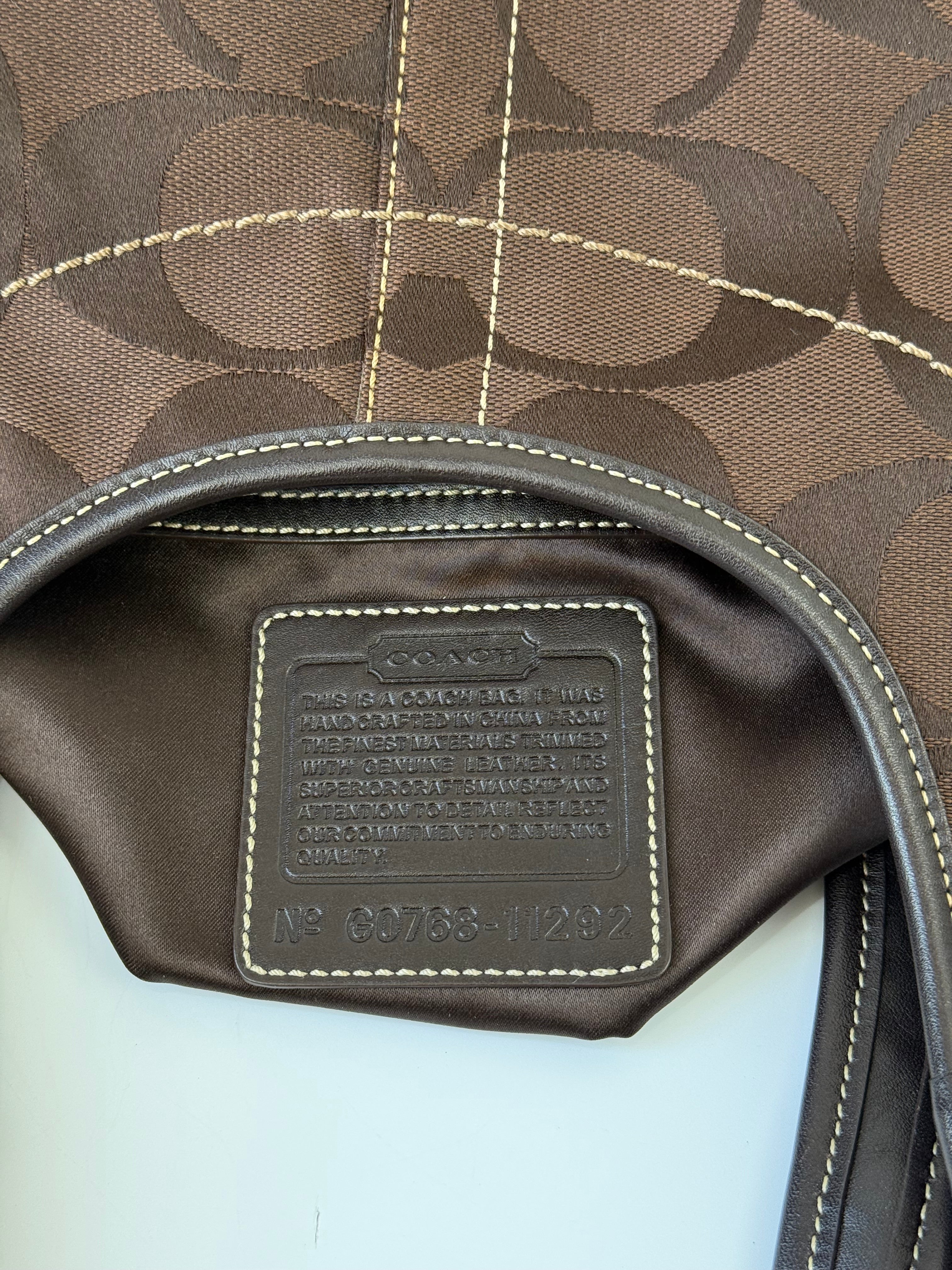 Vintage Coach Brown Ergo Shoulder Bag Coach Signature Handbag 00s Y2K