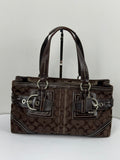Vintage Coach Dark Brown Soho Satchel Bag Coach Signature Handbag 00s Y2K