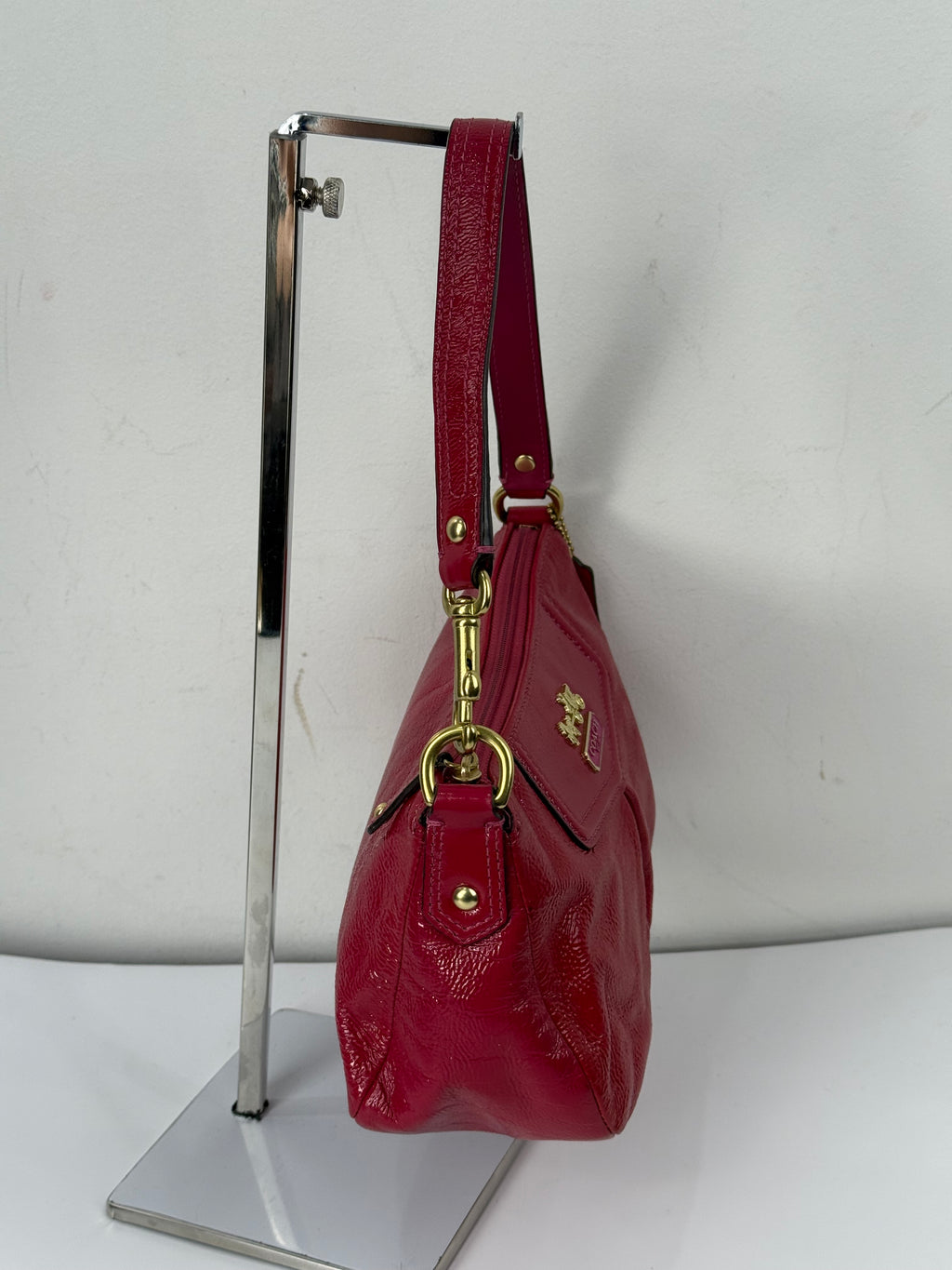 Vintage Coach Madison HandBag Pink/Red Patent Leather Coach Bag 00s Y2K