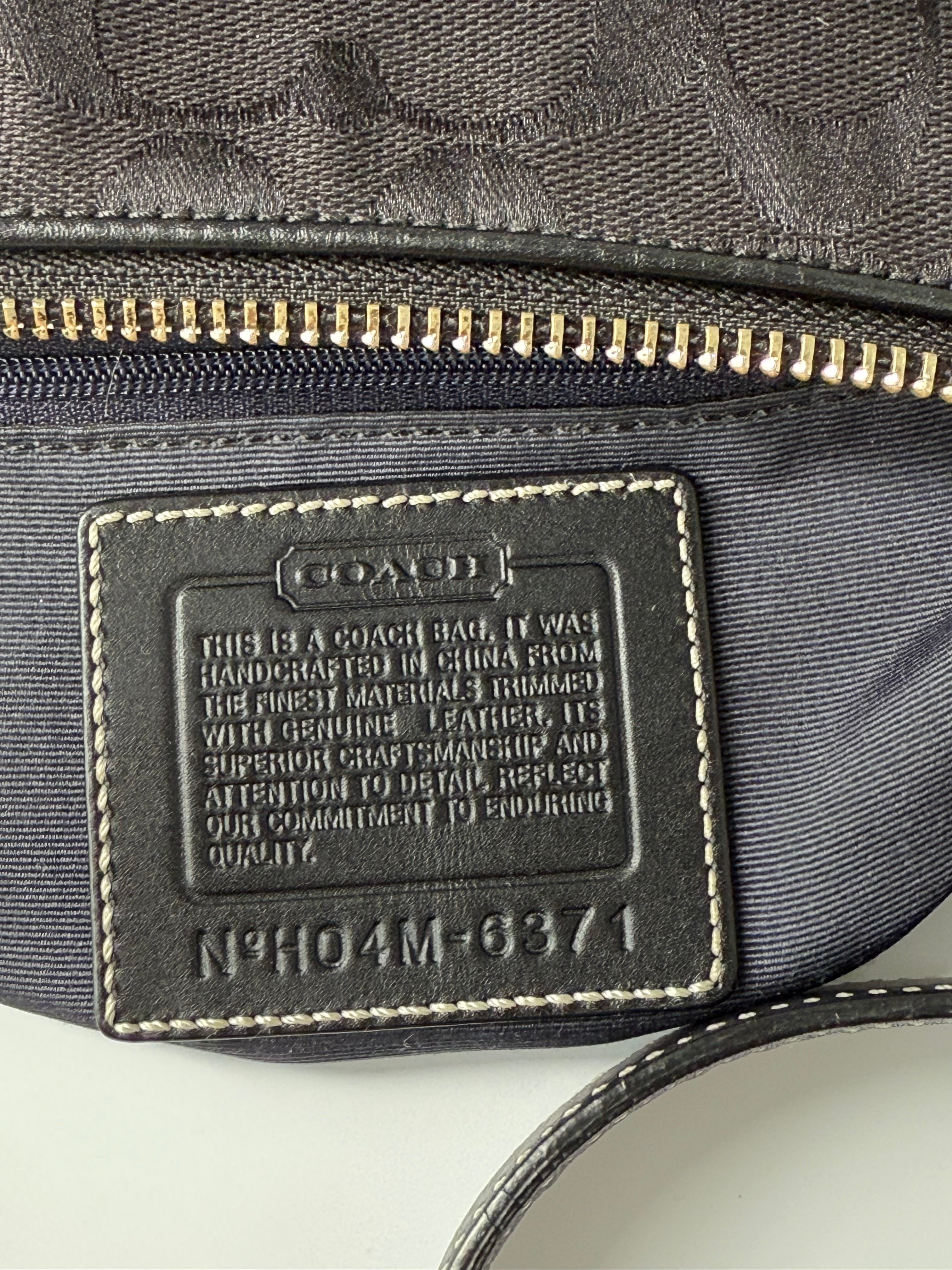 Vintage Coach Baguette East West Bag Black Signature Canvas Shoulder Bag Y2K