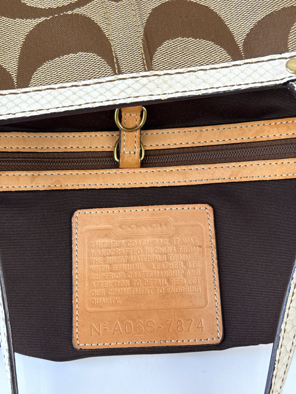 Vintage Coach Signature Tote Bag Coach Brown & Beige Handbag 00s Y2K