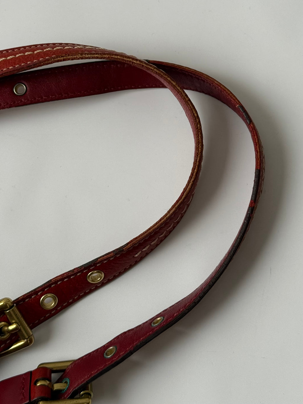 Vintage Coach Gallery Tote Bag Beige Brown Signature Red Leather Shoulder Bag
