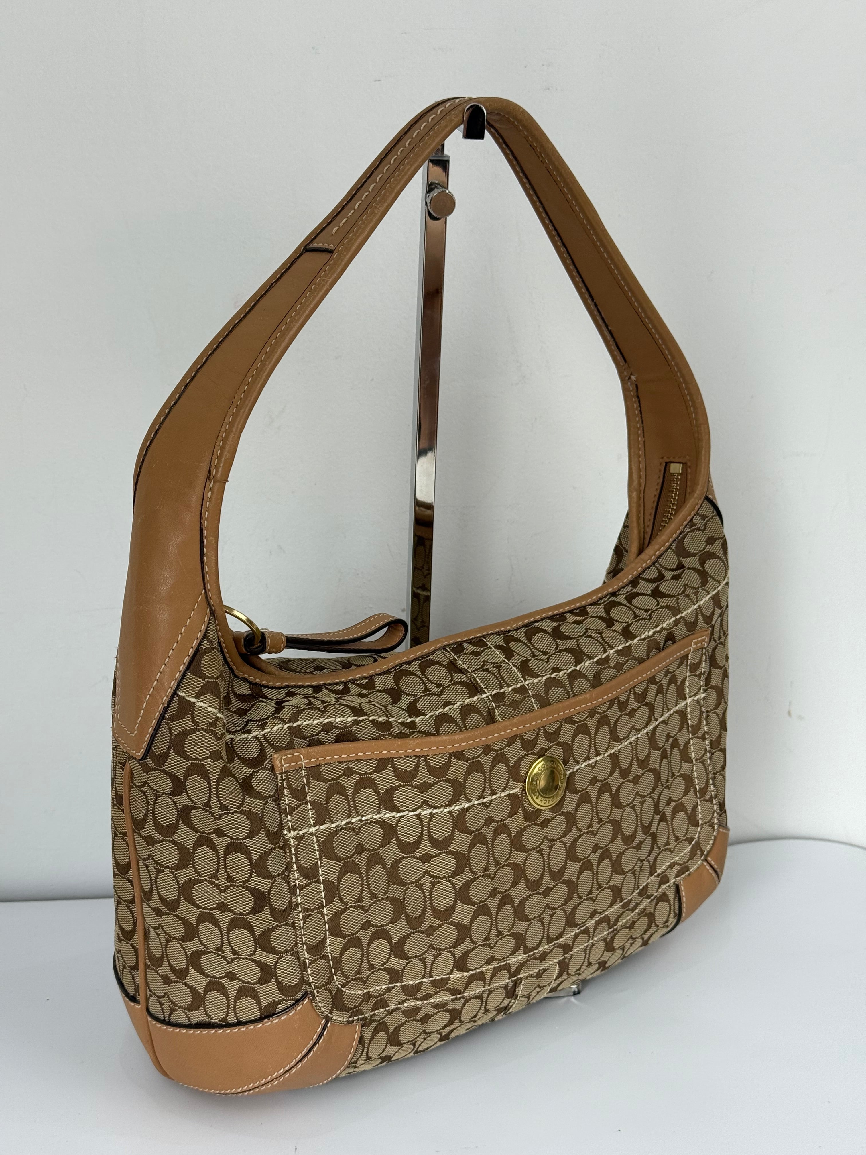 Vintage Coach Ergo Brown/Tan Bag Coach Signature Y2K HandBag