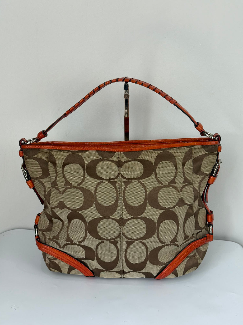Vintage Coach Katarina Hobo Bag Brown & Orange Signature Shoulder Bag 00s Y2K