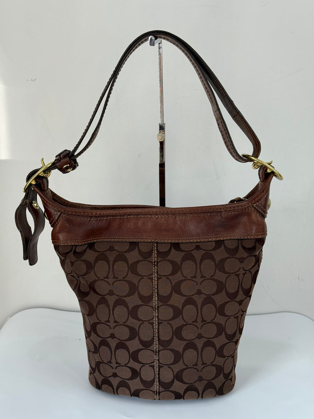 Vintage Coach Bleecker Brown Bucket Bag Coach Signature Y2K Shoulder Bag