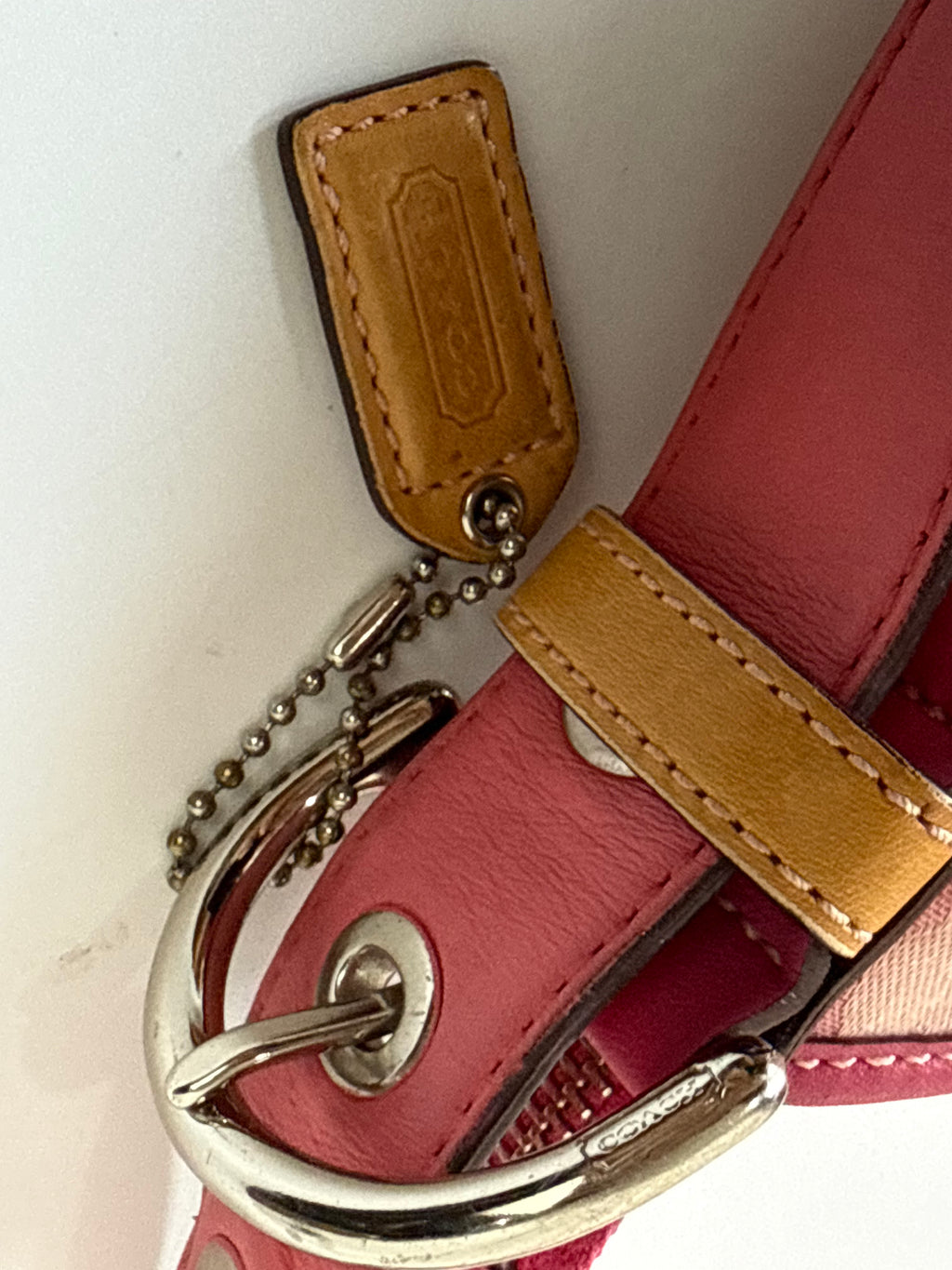 Vintage Coach Pink Soho Hobo Bag Coach Signature Pink and Brown Shoulder 00s Y2K