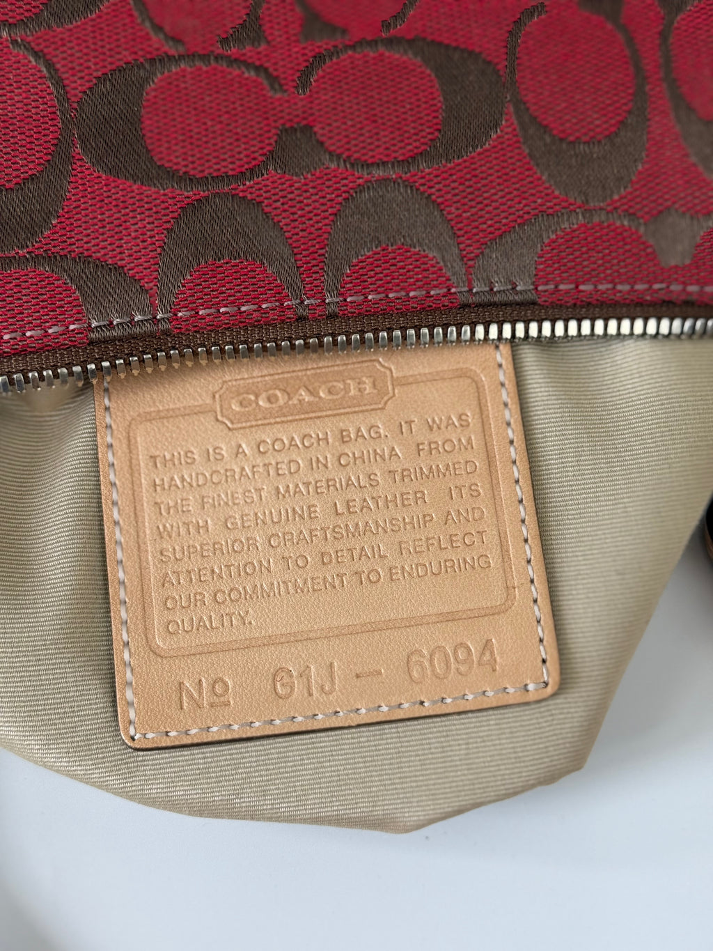 Vintage Coach Signature Demi Bag Coach Red Black Canvas Small Handbag 00s Y2K