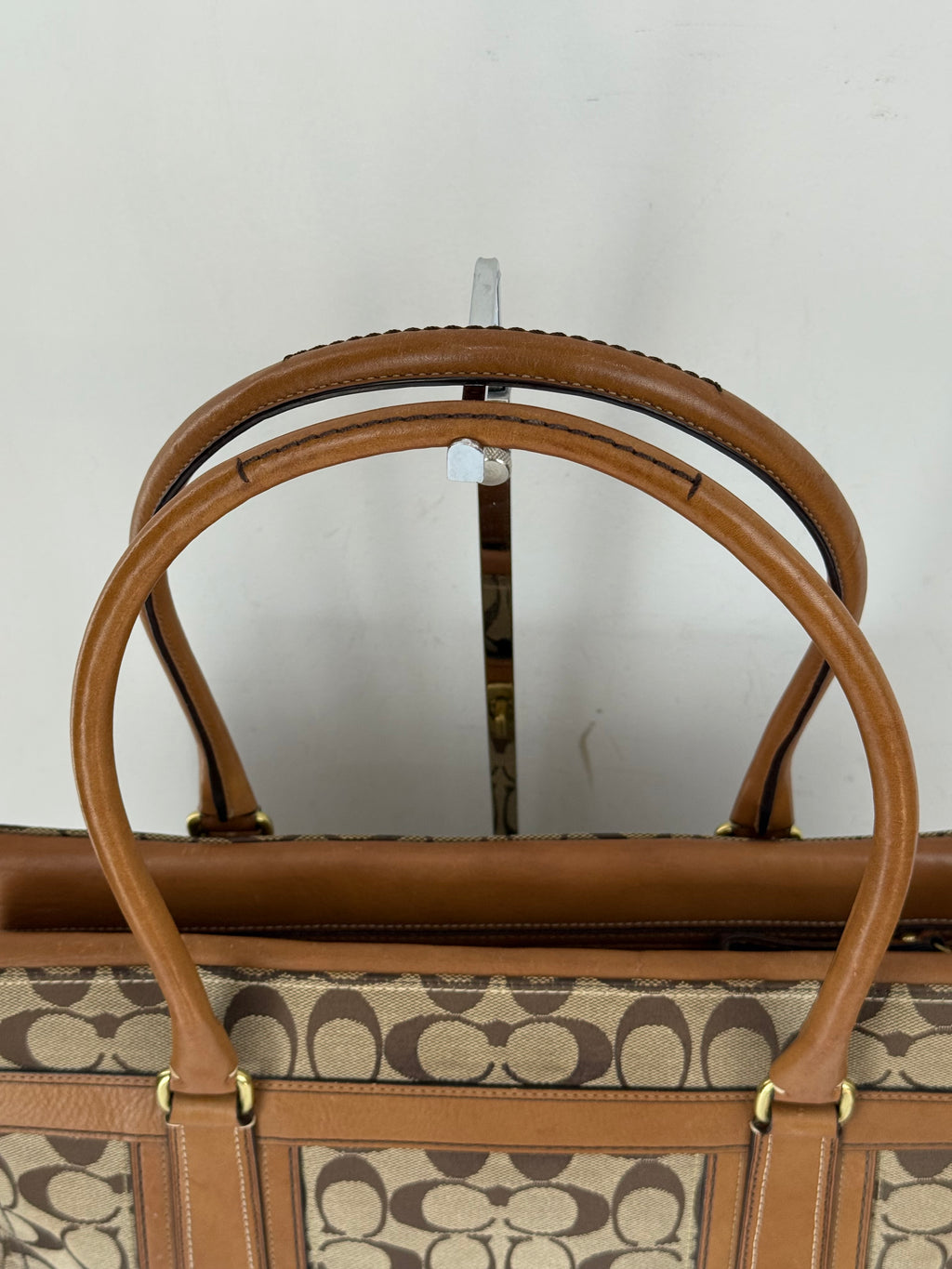 Vintage Coach Hampton Tote Bag Coach Brown/Tan Signature Y2K Handbag