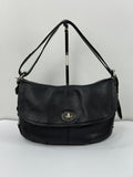 Vintage Coach Black Pebble Leather TurnLock Shoulder Bag Coach Crossbody Bag 00s Y2K