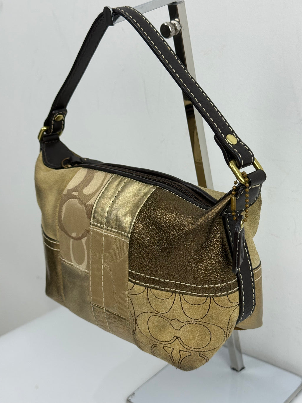 Vintage Coach Patchwork HandBag Multi Colour Patchwork Mini Handbag 00s Y2K