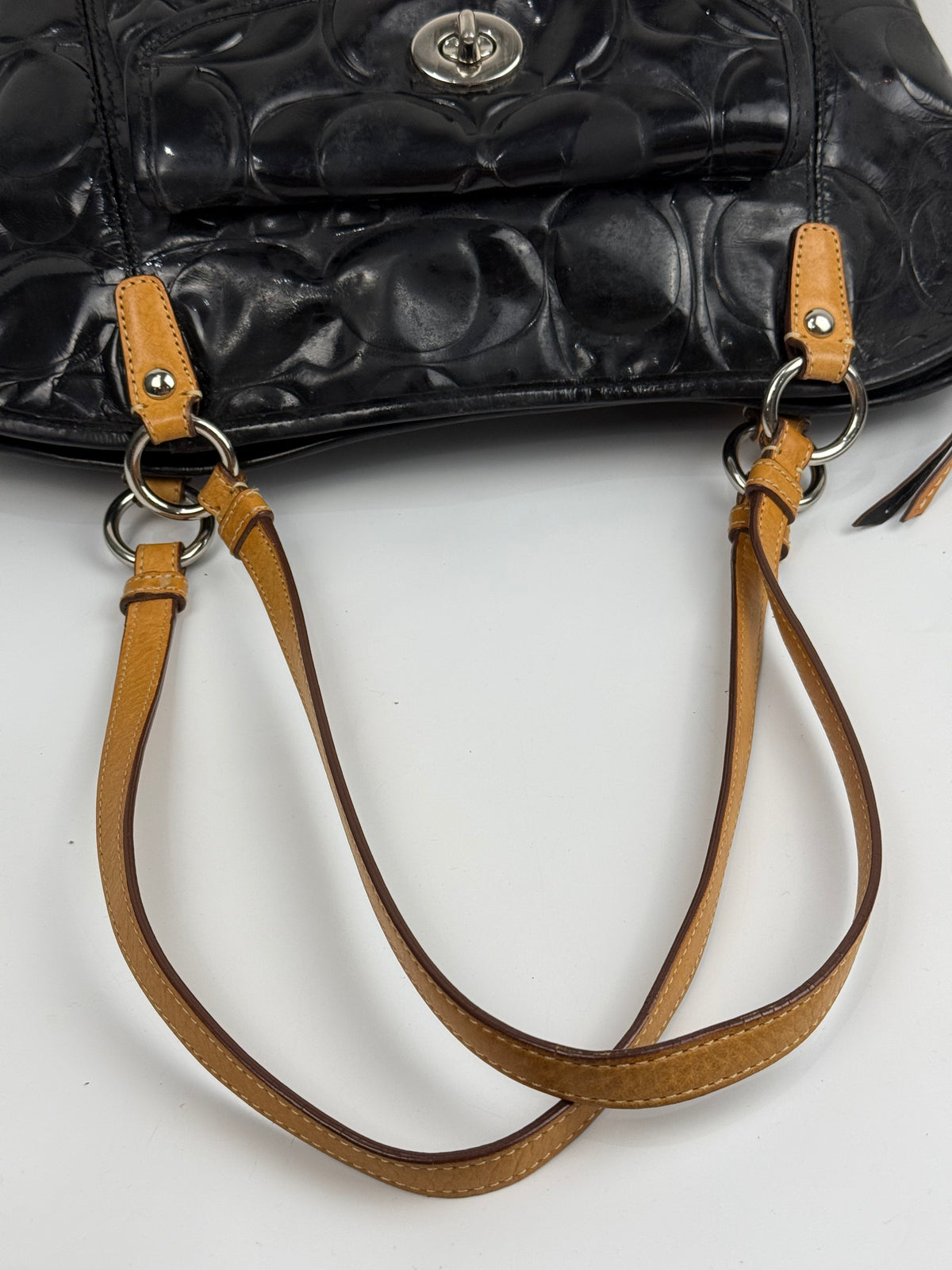 Vintage Coach Leah Black Patent Leather Bag Coach Shoulder Bag 00s Y2K