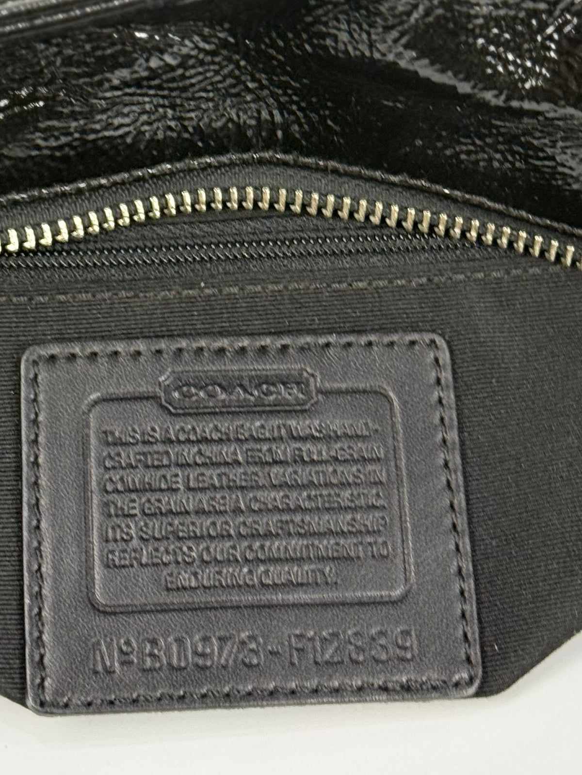 Vintage Coach East West Gallery Tote Bag Coach Black Patent Leather HandBag 00s Y2K