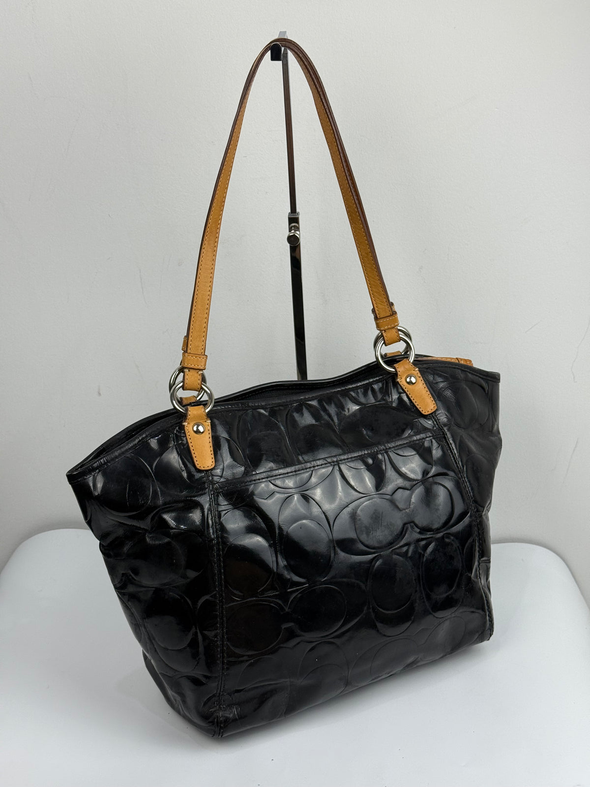 Vintage Coach Leah Black Patent Leather Bag Coach Shoulder Bag 00s Y2K