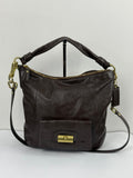 Vintage Coach Kristin Hobo Bag with Straps Dark Brown Coach Leather Handbag 00s Y2K