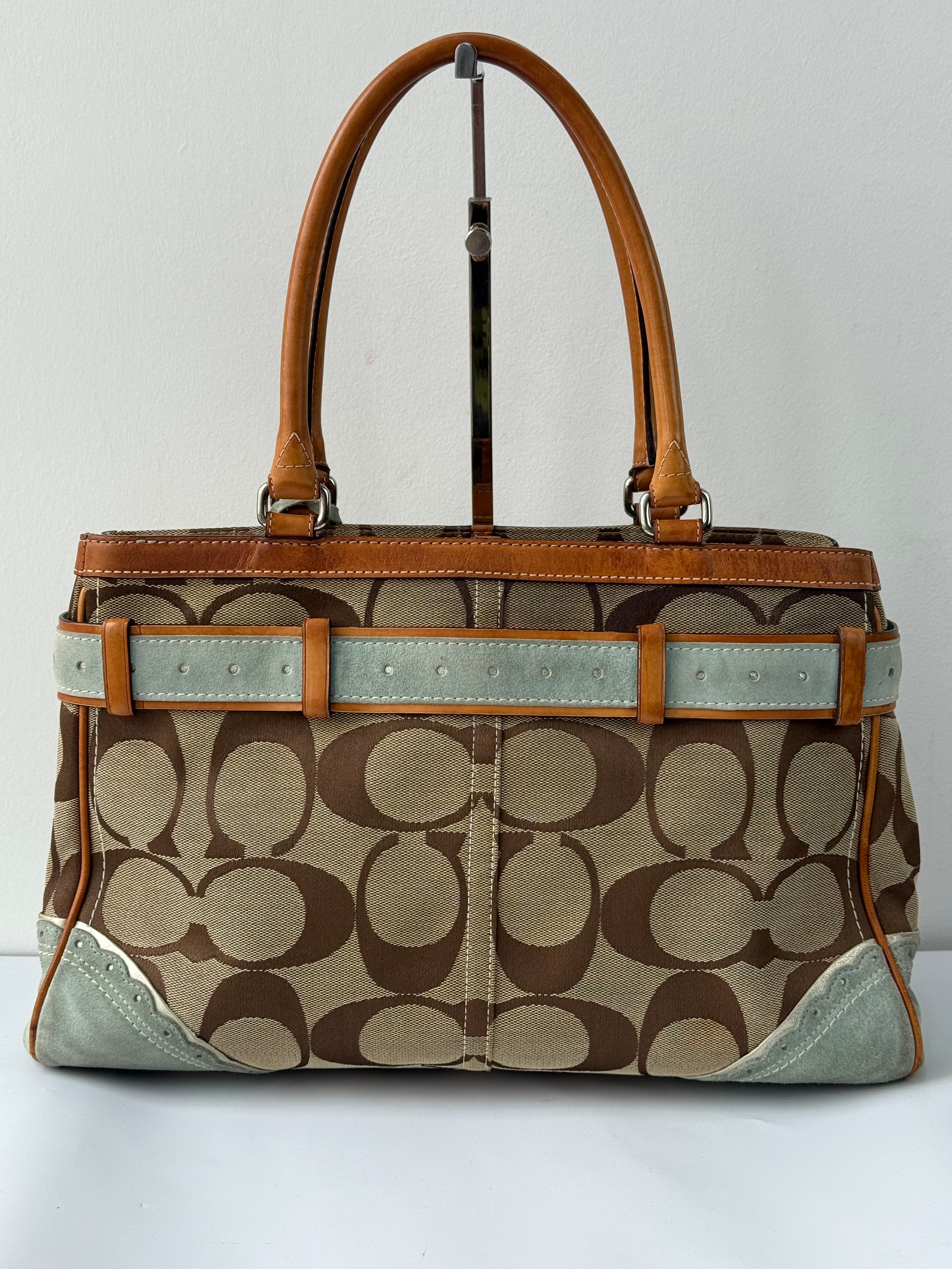 Super Rare Vintage Coach Signature Fish & Coral Appliqué Bag Coach Hampton Leather Satchel Handbag 00s Y2K