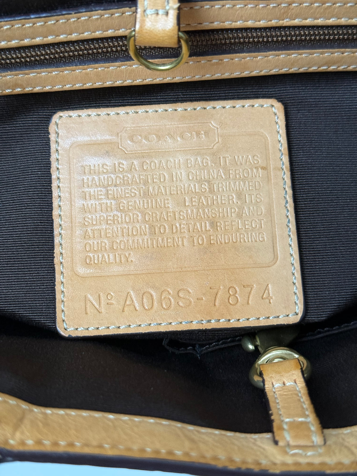 Vintage Coach Signature Tote Bag Coach Brown & Beige Handbag 00s Y2K