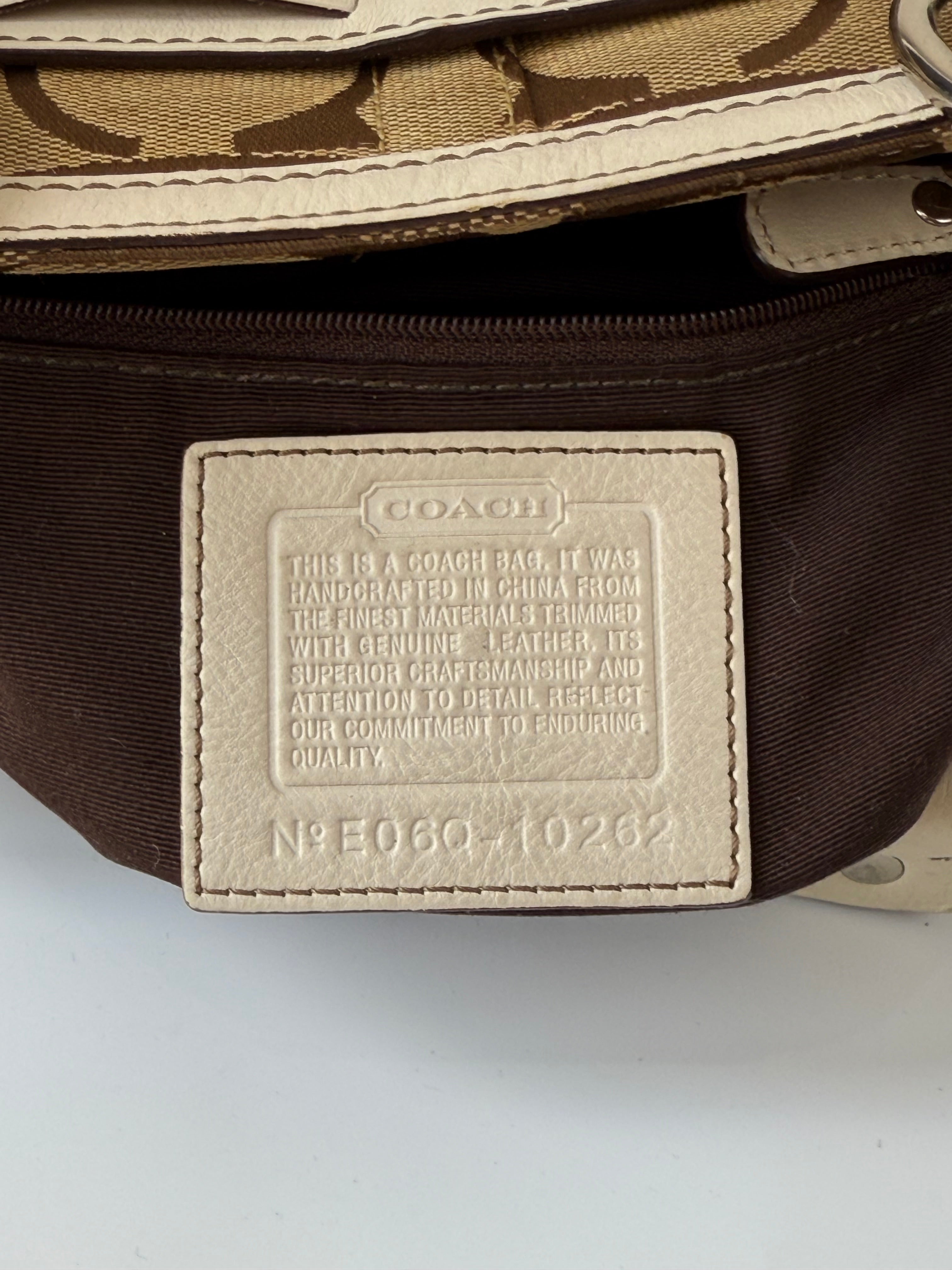 Vintage Coach Hampton Patchwork Tote Bag Brown Signature Handbag 00s Y2K