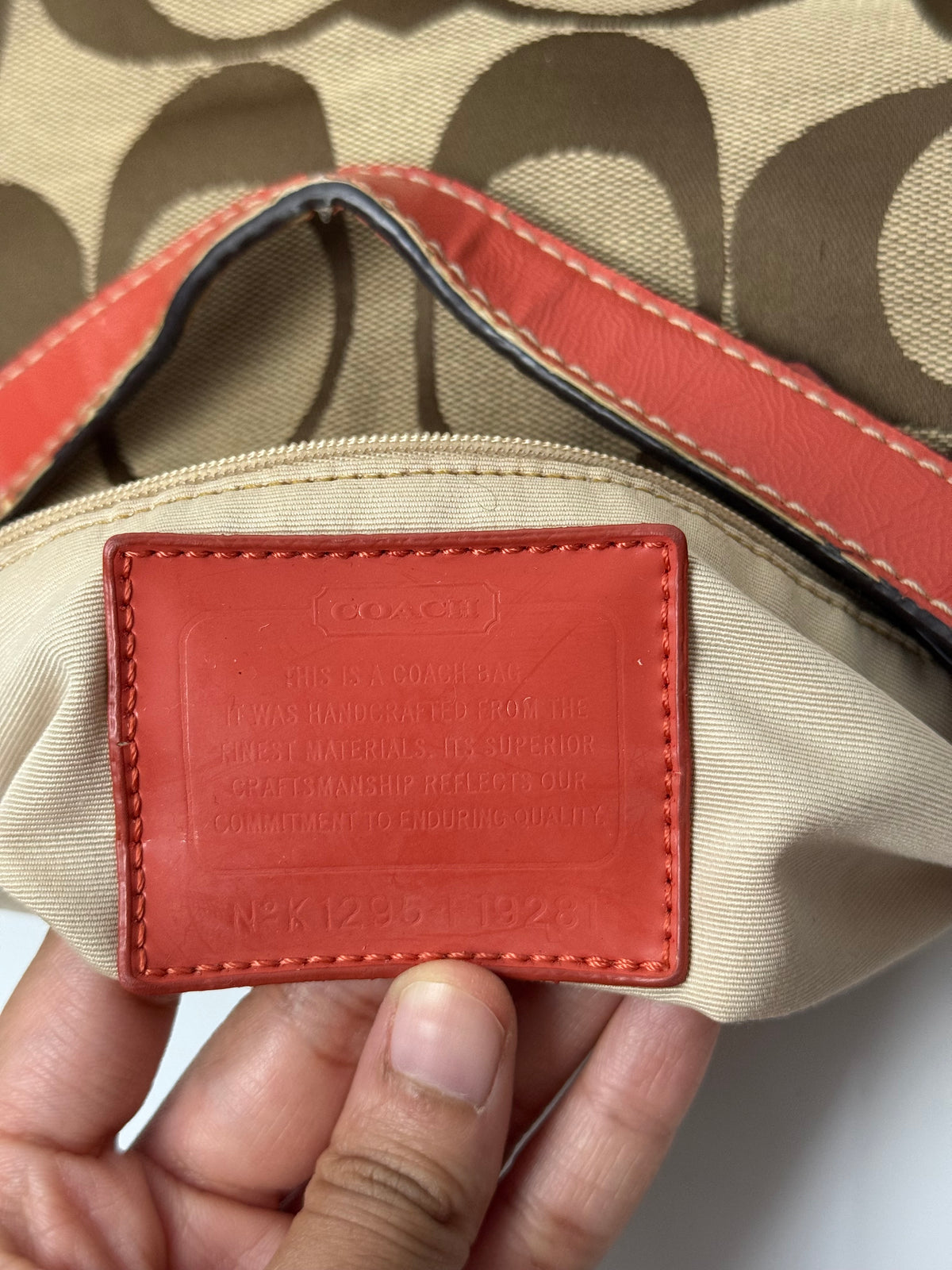 Vintage Coach Signature Stripe Shoulder Bag Canvas Tote Bag 00s Y2K