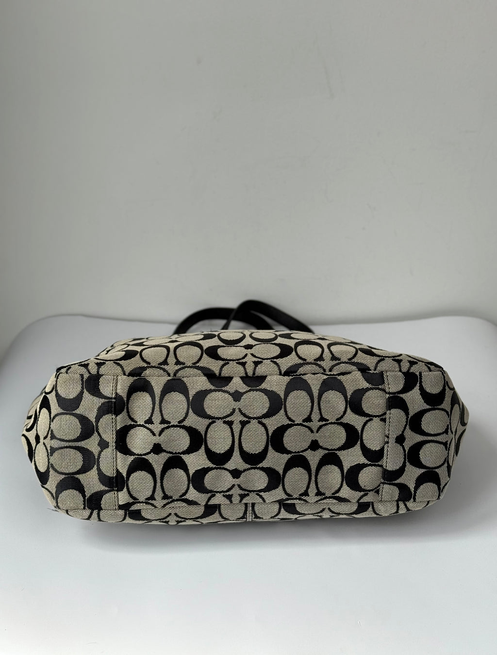 Vintage Coach Gallery Signature Tote Bag Grey & Black Coach Canvas Shoulder Bag 90s 00s Y2K
