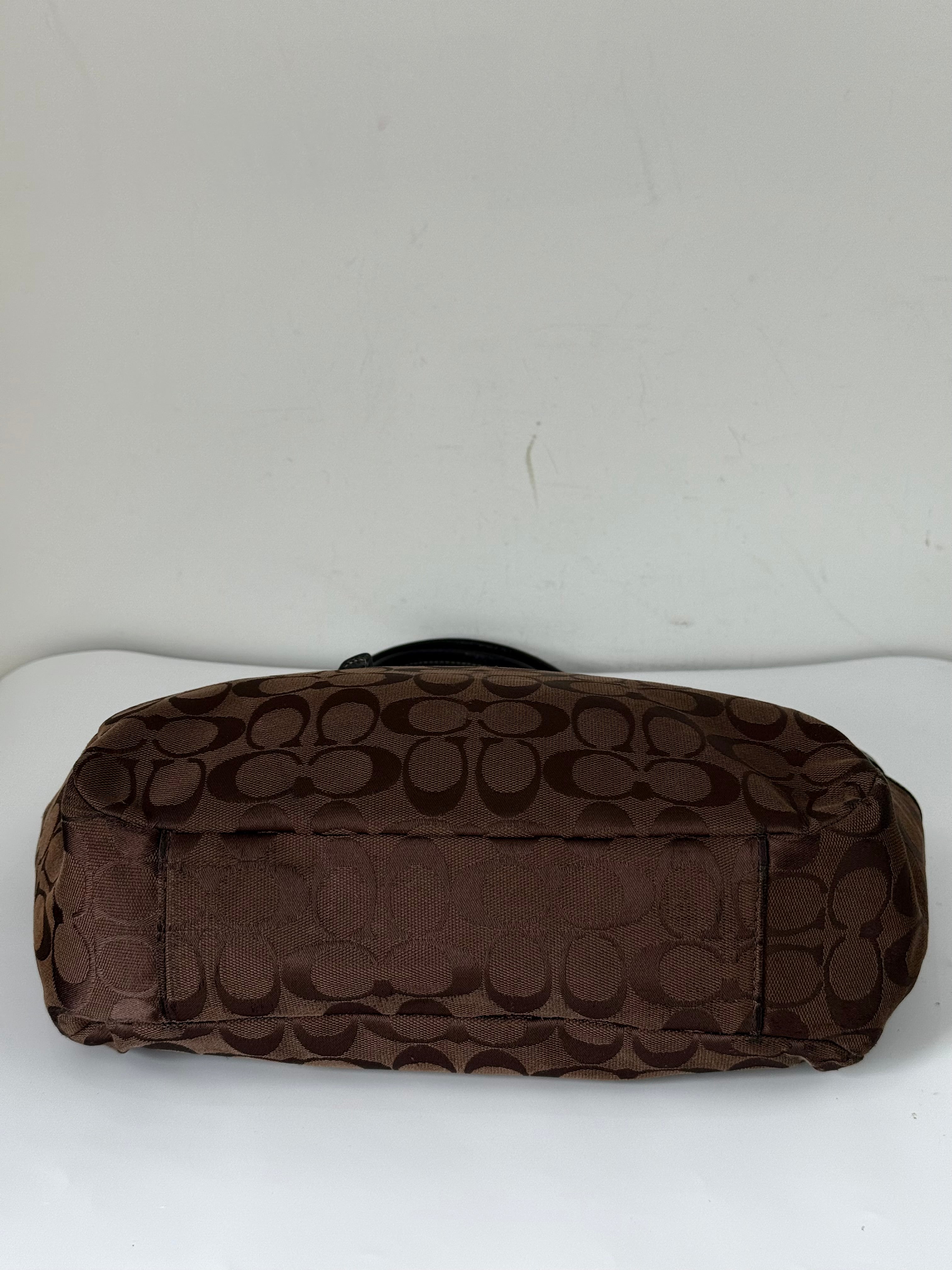 Vintage Coach Gallery East West Tote Bag Coach Dark Brown Signature Y2K Handbag
