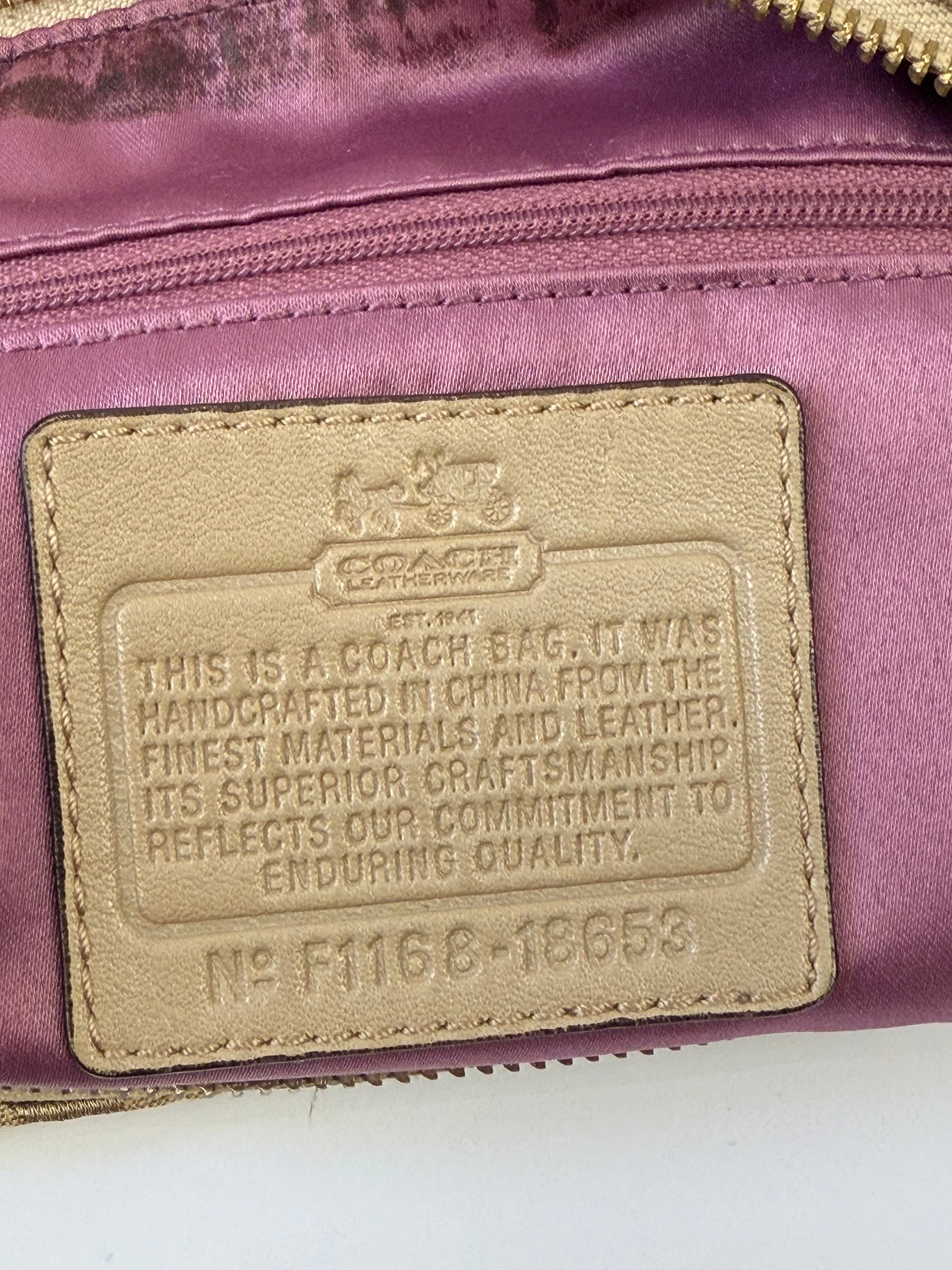 Vintage Coach Signature Madison Maggie Hobo 2 Way Bag Brown & Beige Shoulder Bag 00s Y2K