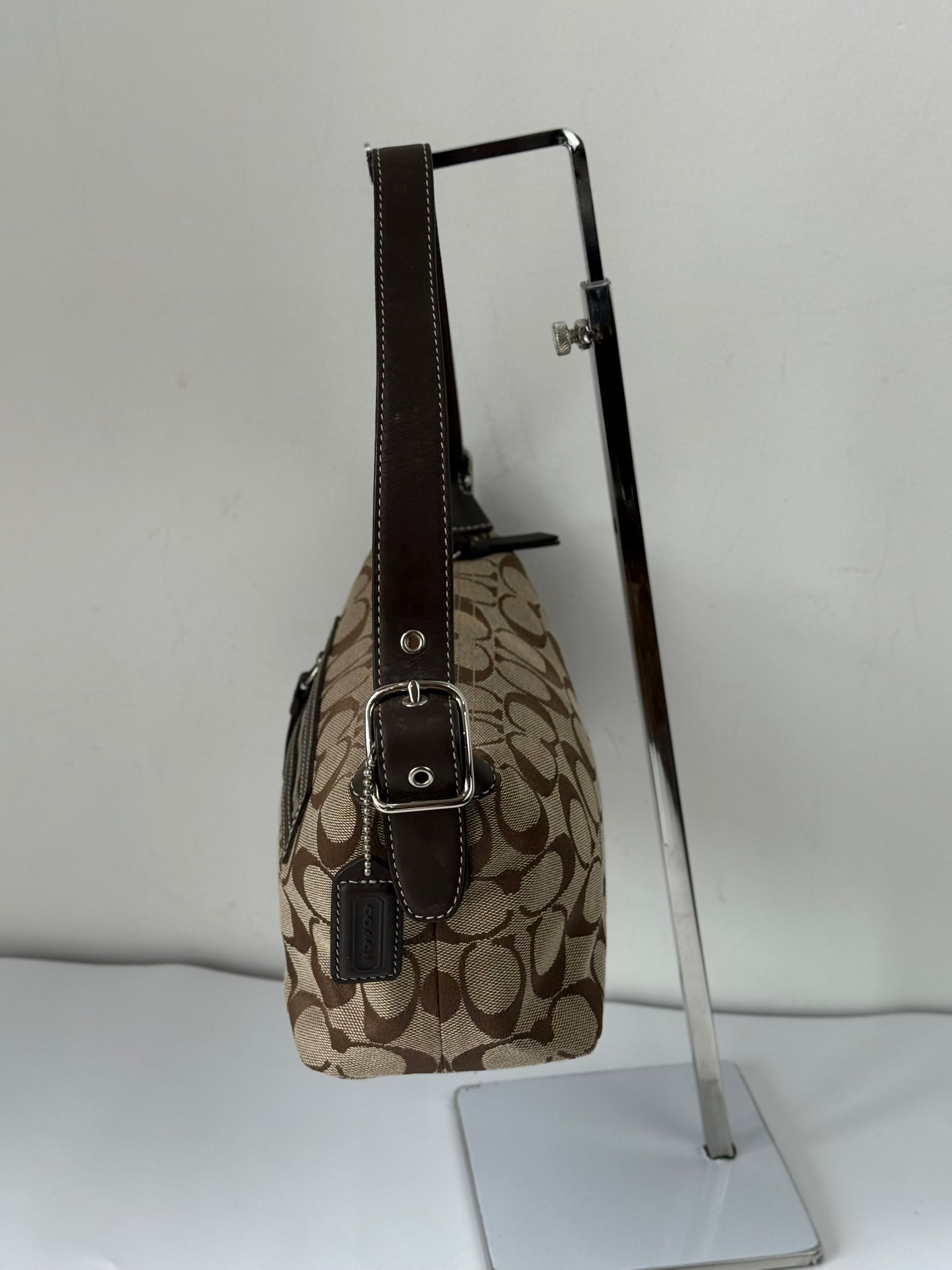 Vintage Coach Tabby Shoulder Bag Brown & Beige Signature Canvas Handbag 00s Y2K