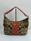 Vintage Coach Signature Stripe Shoulder Bag Canvas Tote Bag 00s Y2K