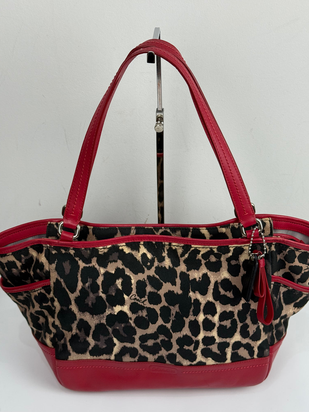 Vintage Coach Ocelot Leopard Print Park Tote Bag Canvas Handbag 00s Y2K