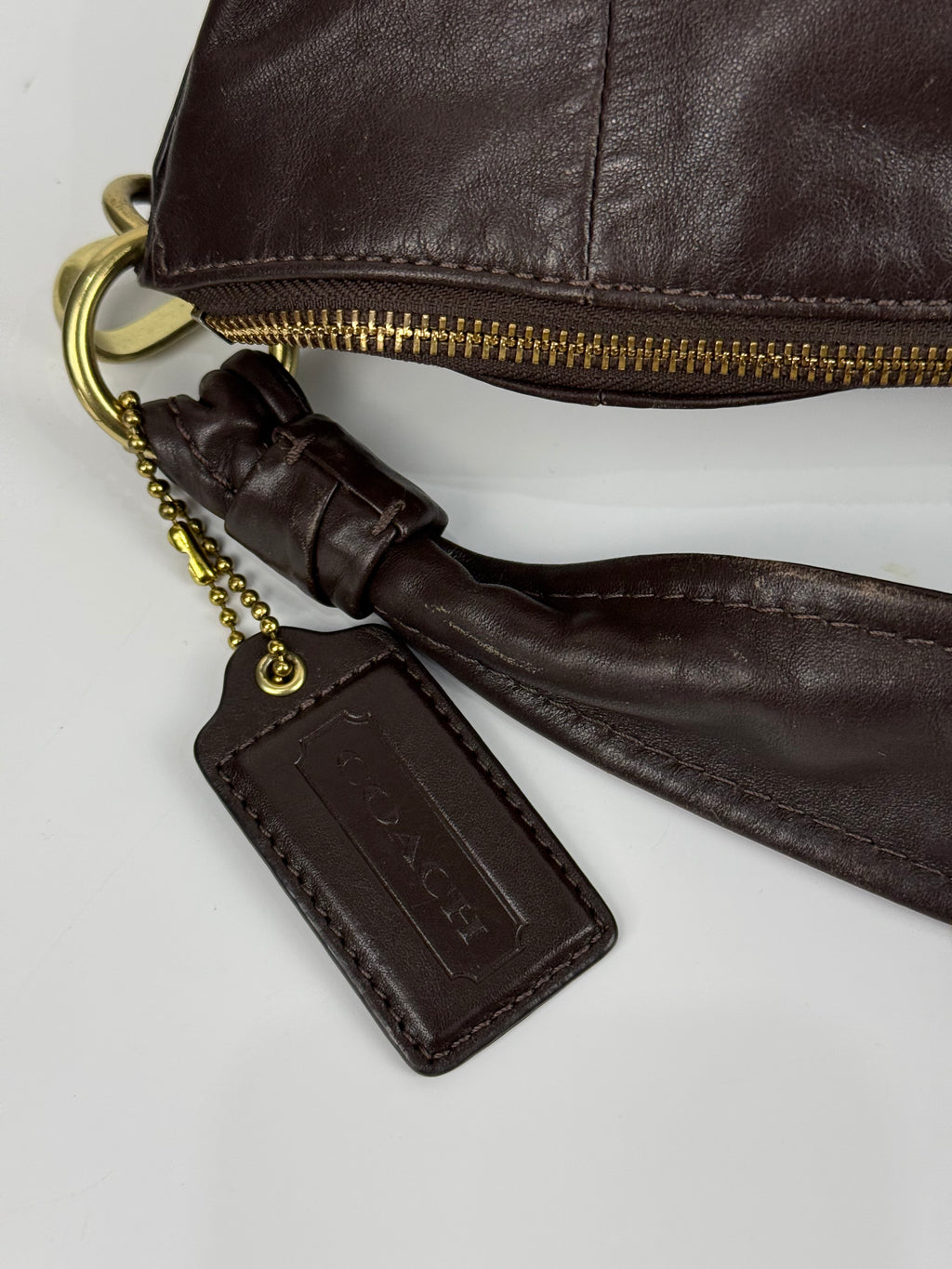 Vintage Coach Kristin Hobo Bag with Straps Dark Brown Coach Leather Handbag 00s Y2K