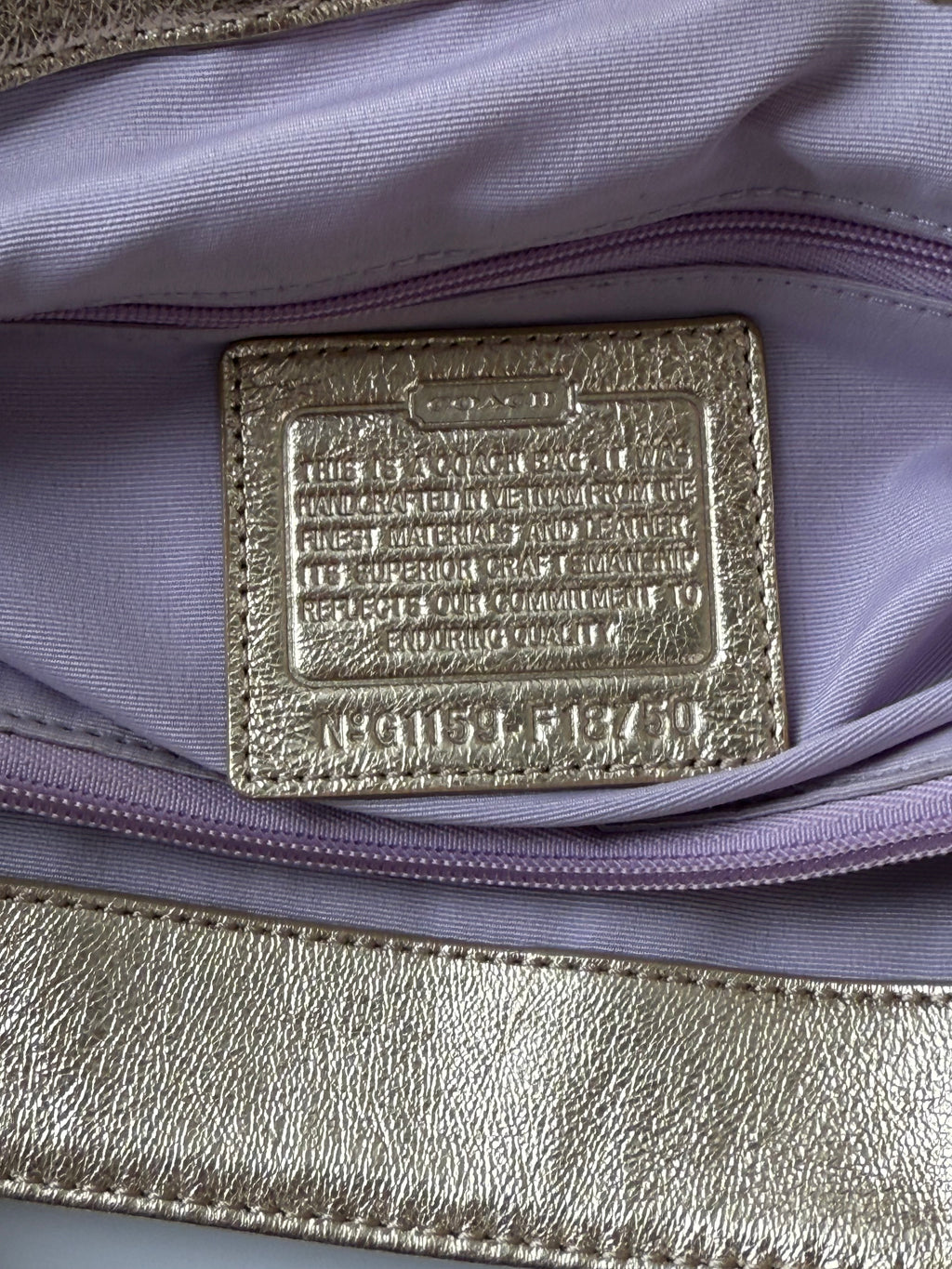 Vintage Coach Soho Signature Tote Bag Cream & Gold Canvas Shoulder Bag 00s Y2K