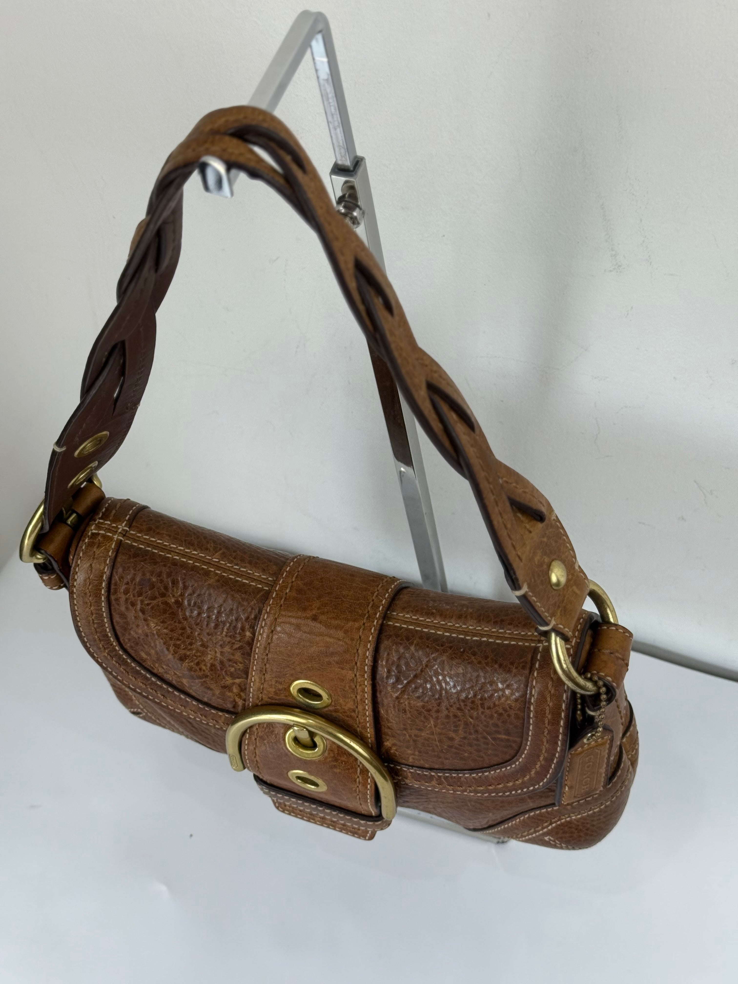 Vintage Coach Brown Soho Shoulder Bag Coach Calf Leather Handbag 00s Y2K