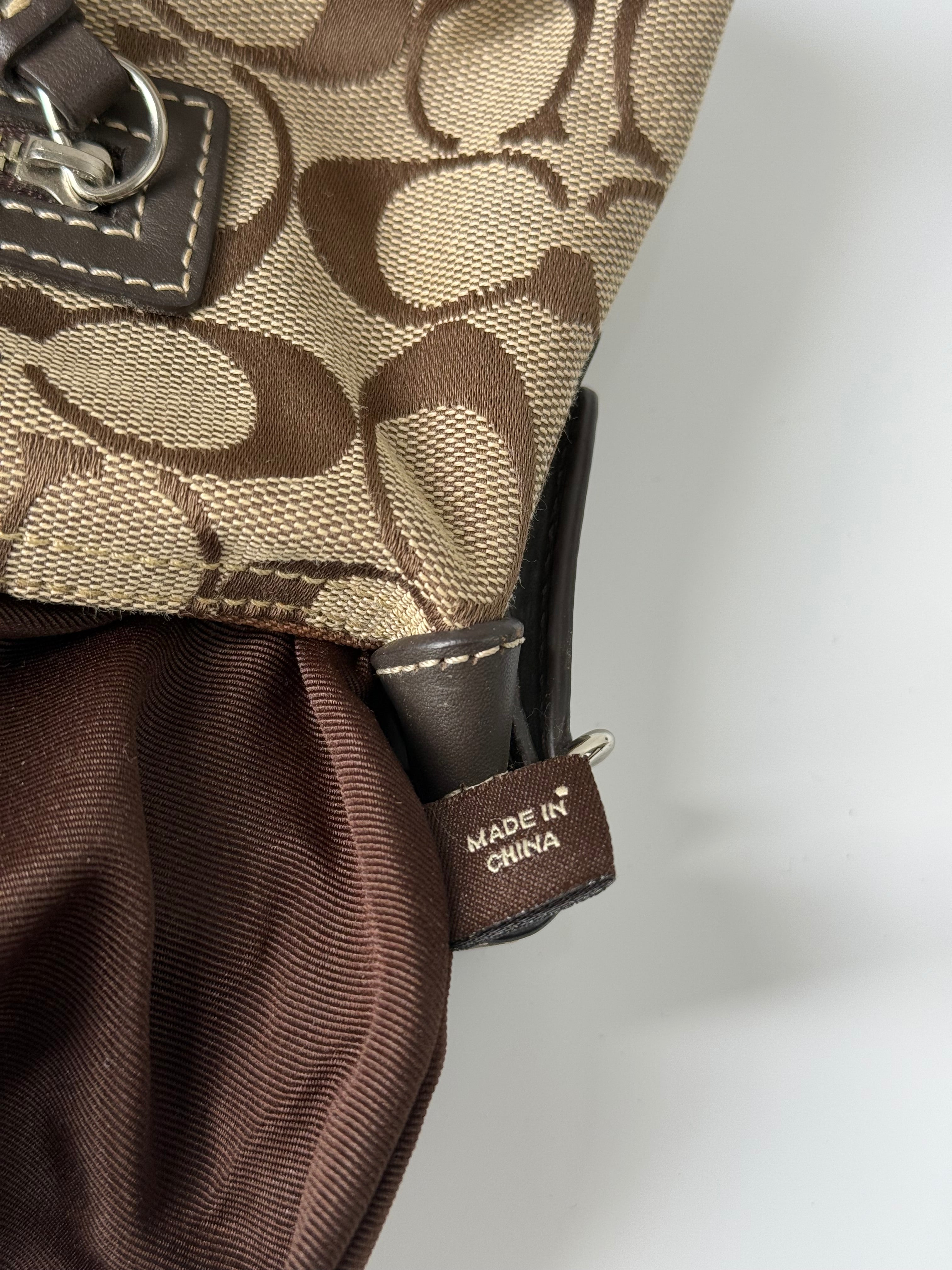 Vintage Coach Tabby Shoulder Bag Brown & Beige Signature Canvas Handbag 00s Y2K