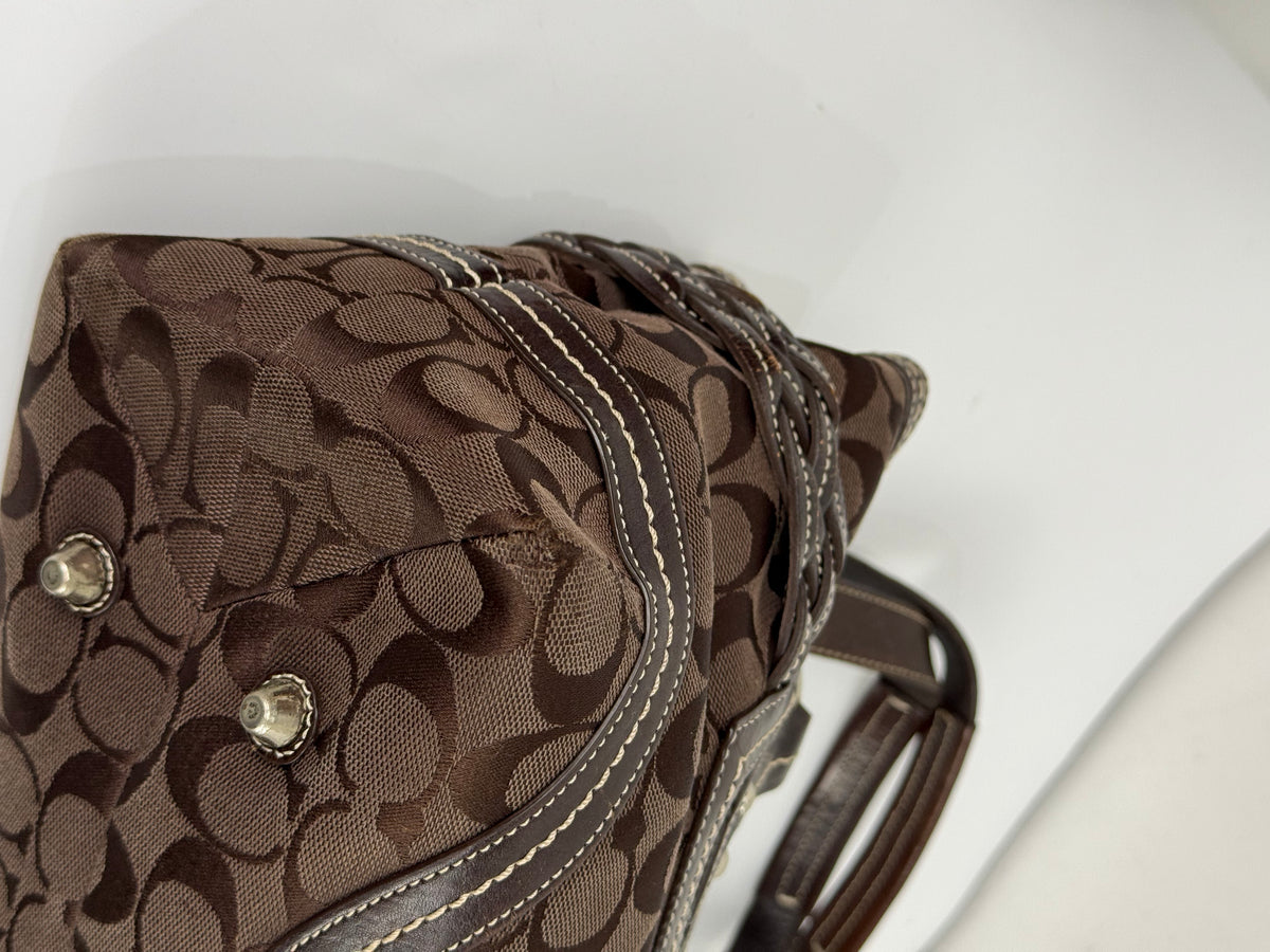 Vintage Coach Dark Brown Soho Satchel Bag Coach Signature Handbag 00s Y2K