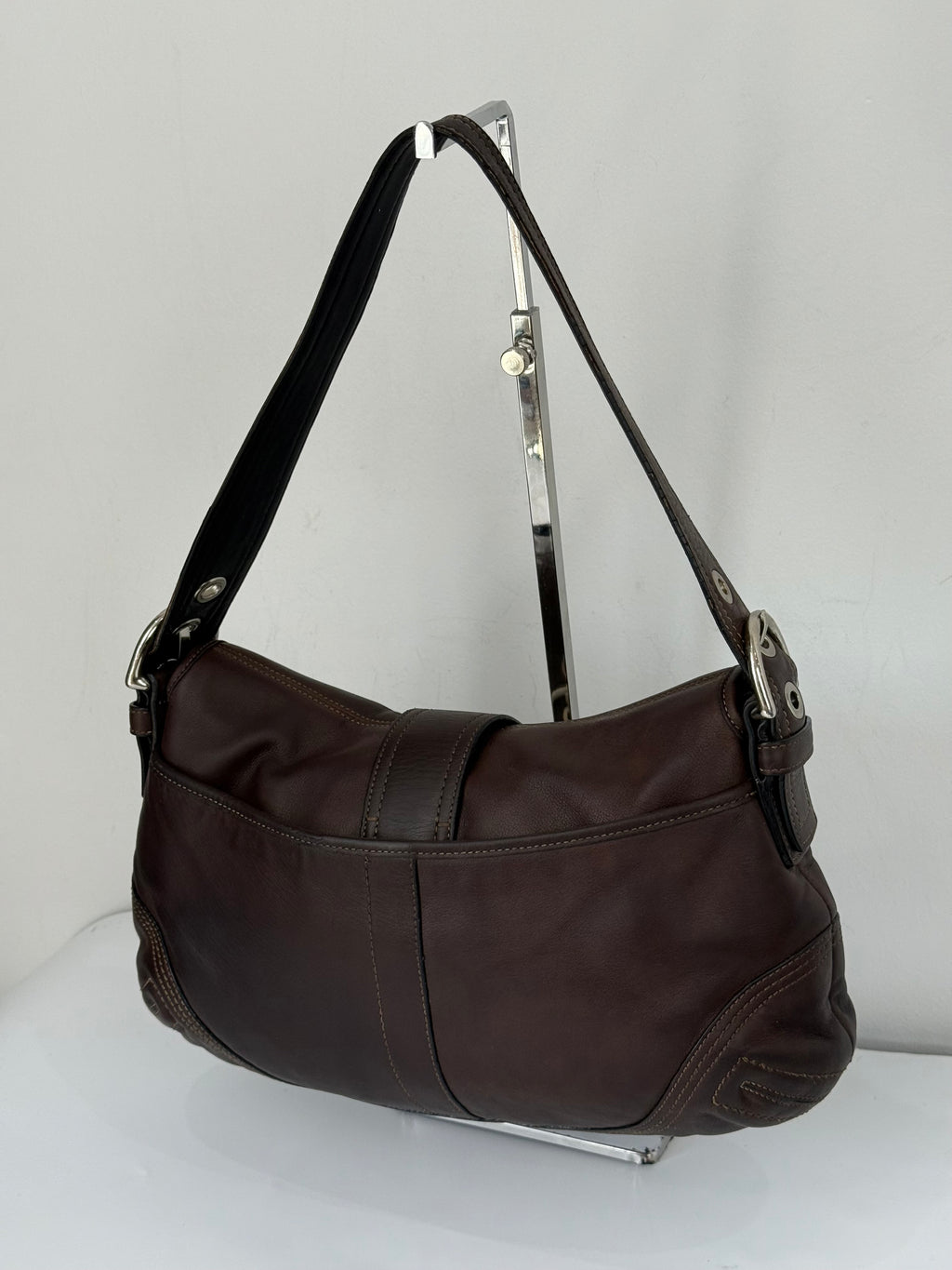 Vintage Coach Dark Brown Soho Shoulder Bag Coach Leather Handbag 00s Y2K