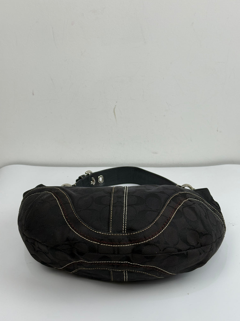 Vintage Coach Hobo Bag Coach Black Signature Shoulder Bag 00s Y2K