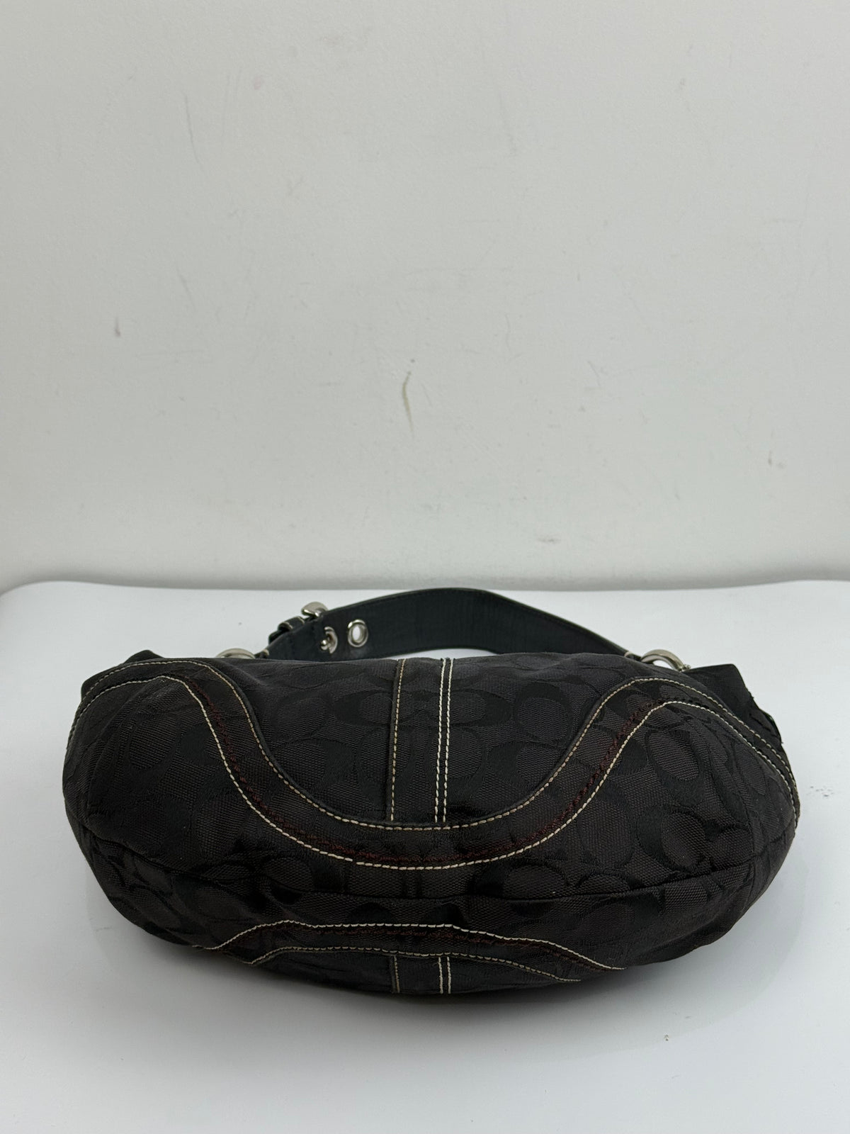 Vintage Coach Hobo Bag Coach Black Signature Shoulder Bag 00s Y2K