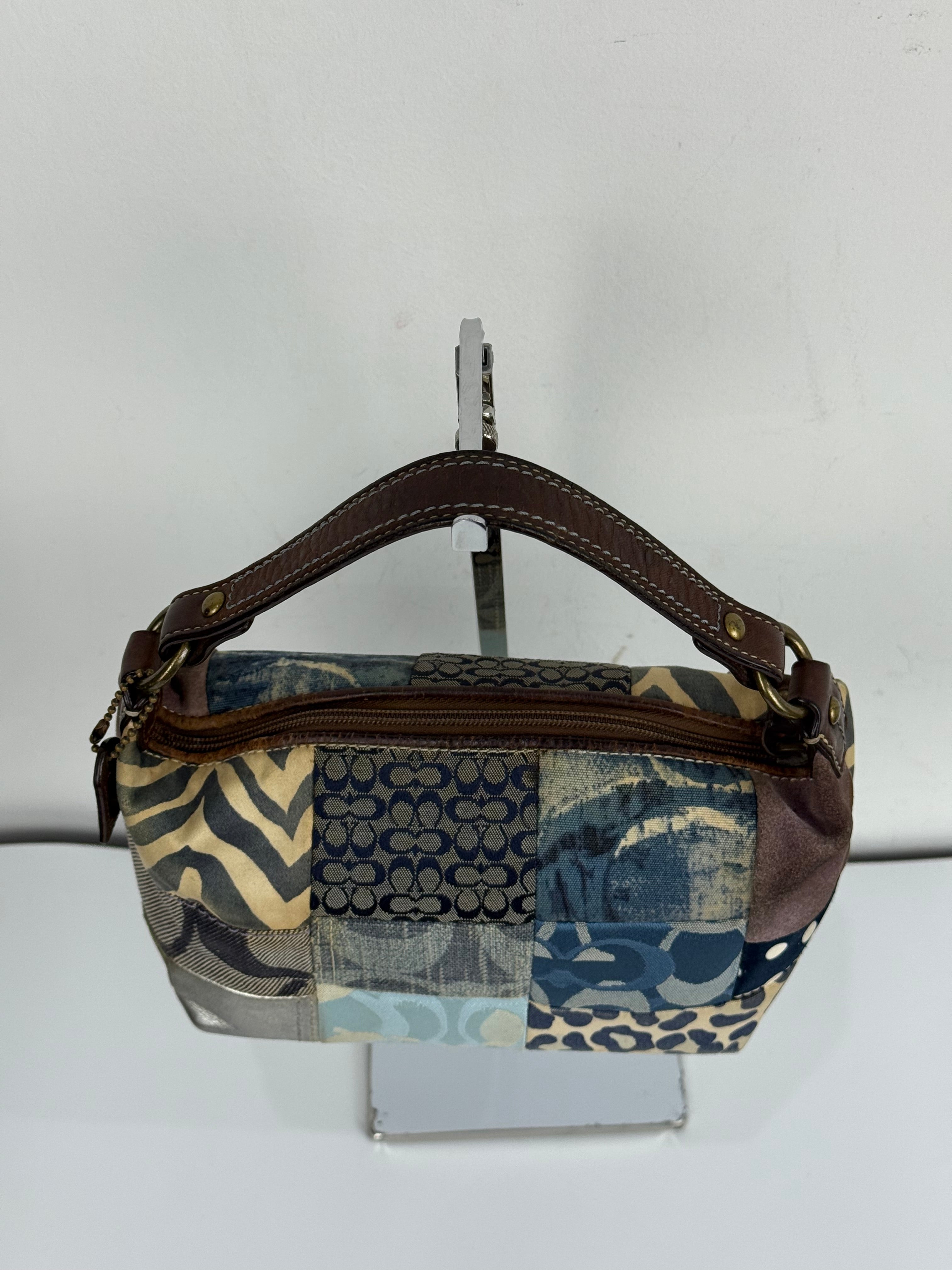 Vintage Coach Blue Denim Patchwork HandBag Coach Y2K Leather Bag
