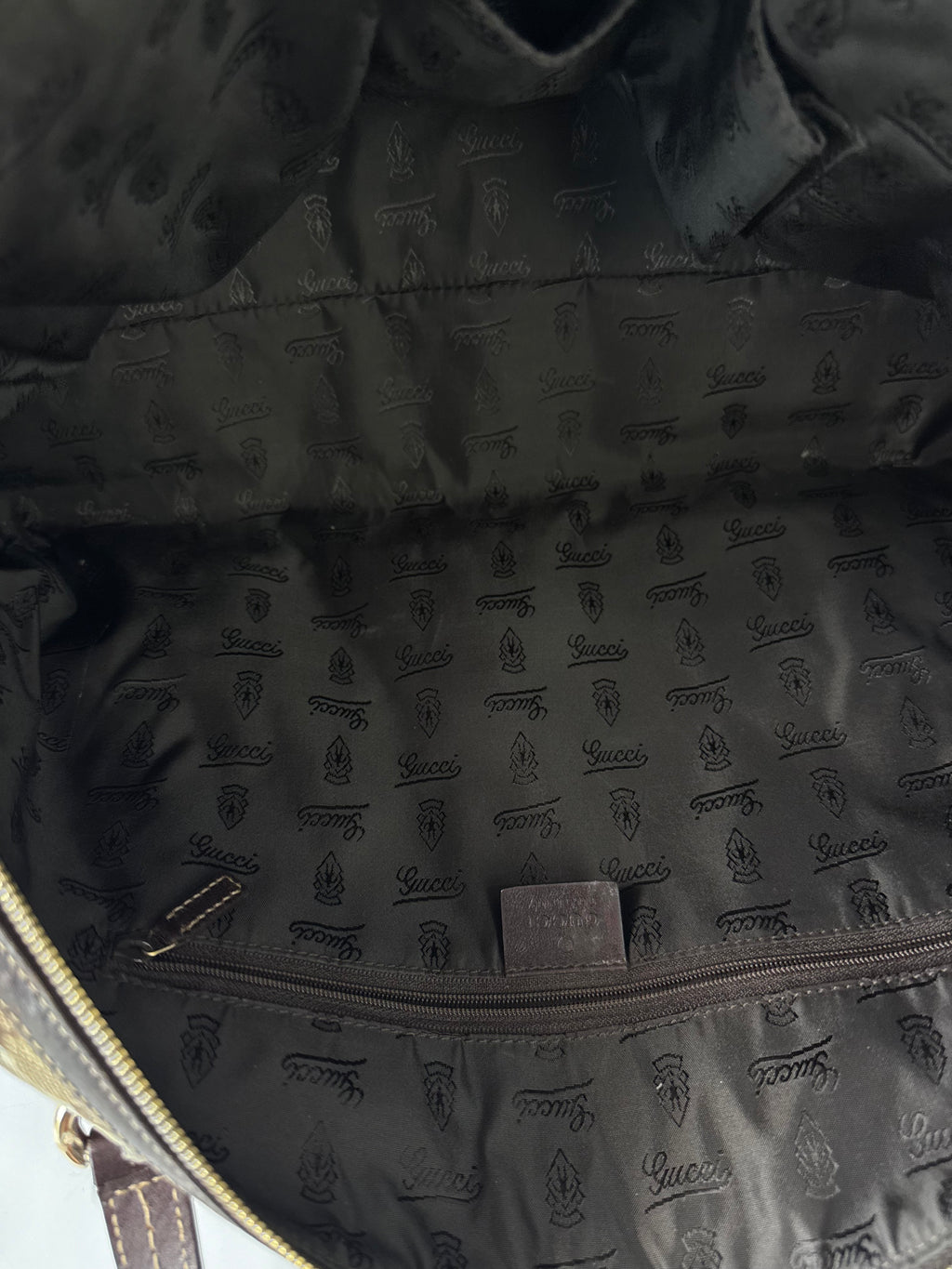 Vintage Gucci Crystal Duchessa Boston Bag Brown Gucci Pouch Monogram Handbag 00s Y2K