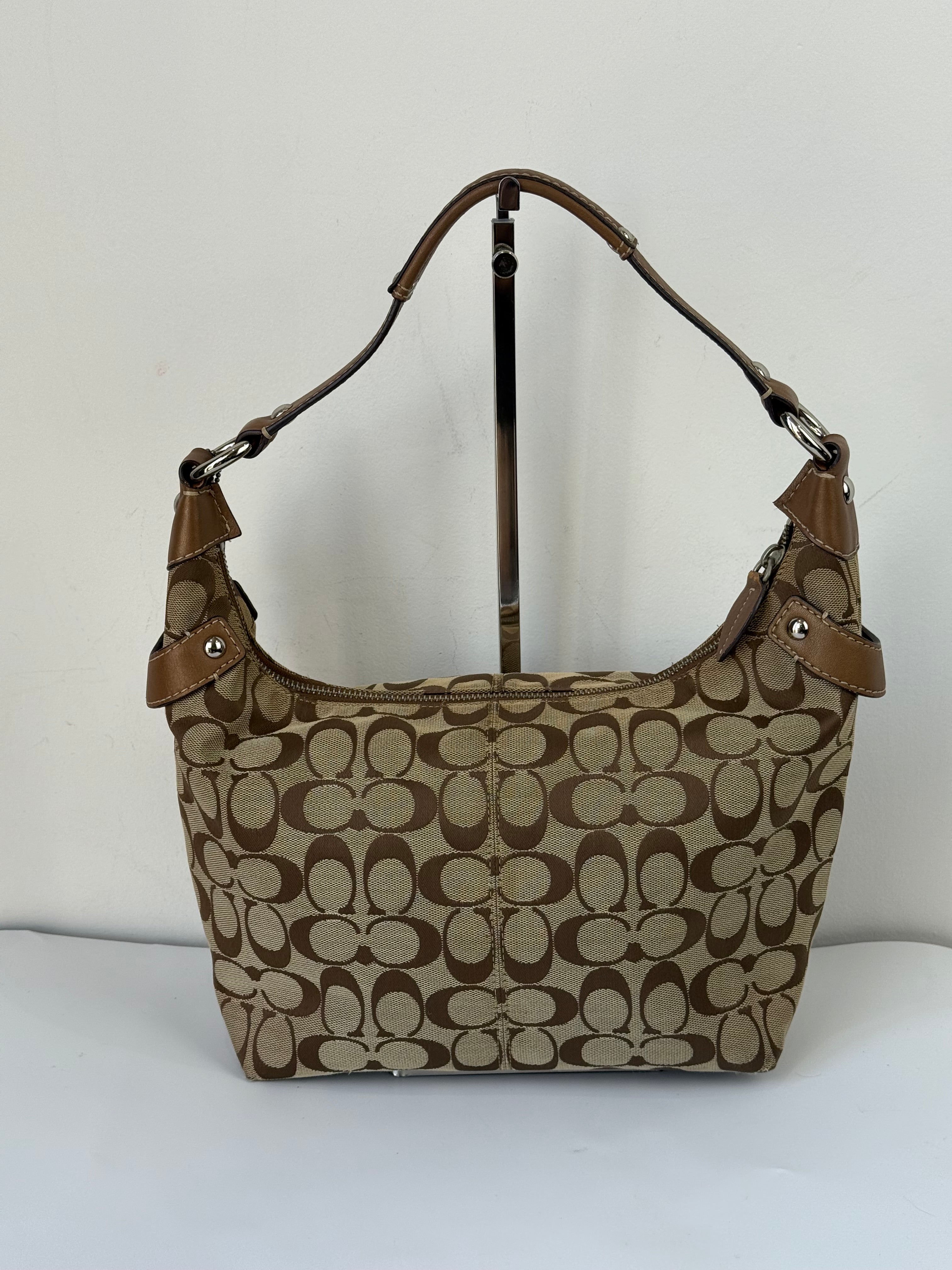 Vintage Coach Penelope Soho Hobo Bag Brown Signature Shoulder Bag 00s Y2K