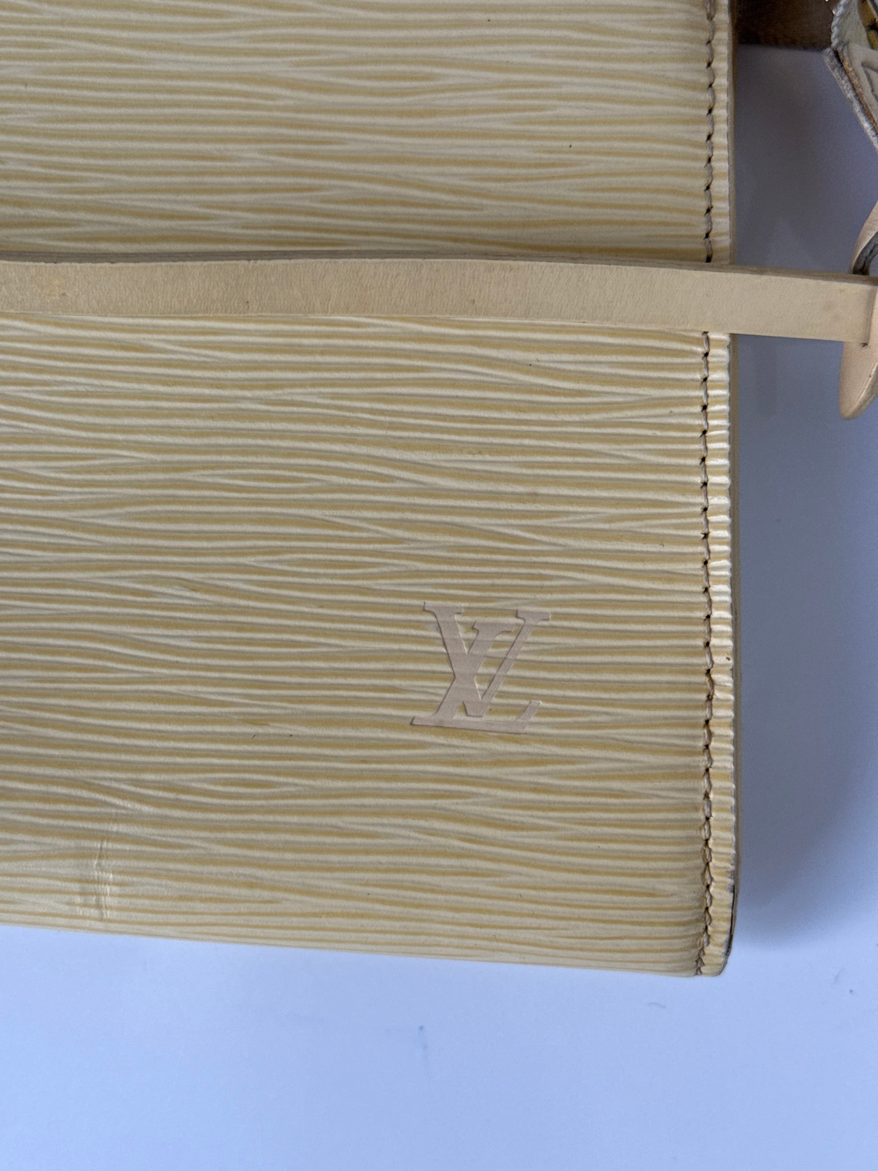 Vintage Louis Vuitton Pochette Bag Louis Vuitton Yellow Pouch Leather Handbag 00s Y2K