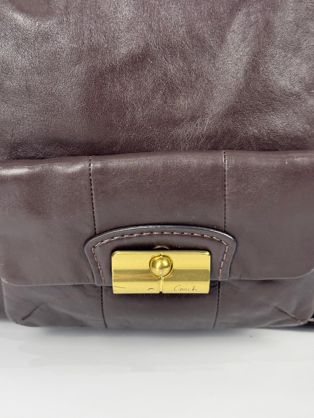 Vintage Coach Kristin Hobo Bag with Straps Dark Brown Coach Leather Handbag 00s Y2K