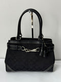 Vintage Coach Hampton Signature Tote Bag Black Coach Canvas HandBag 00s Y2K