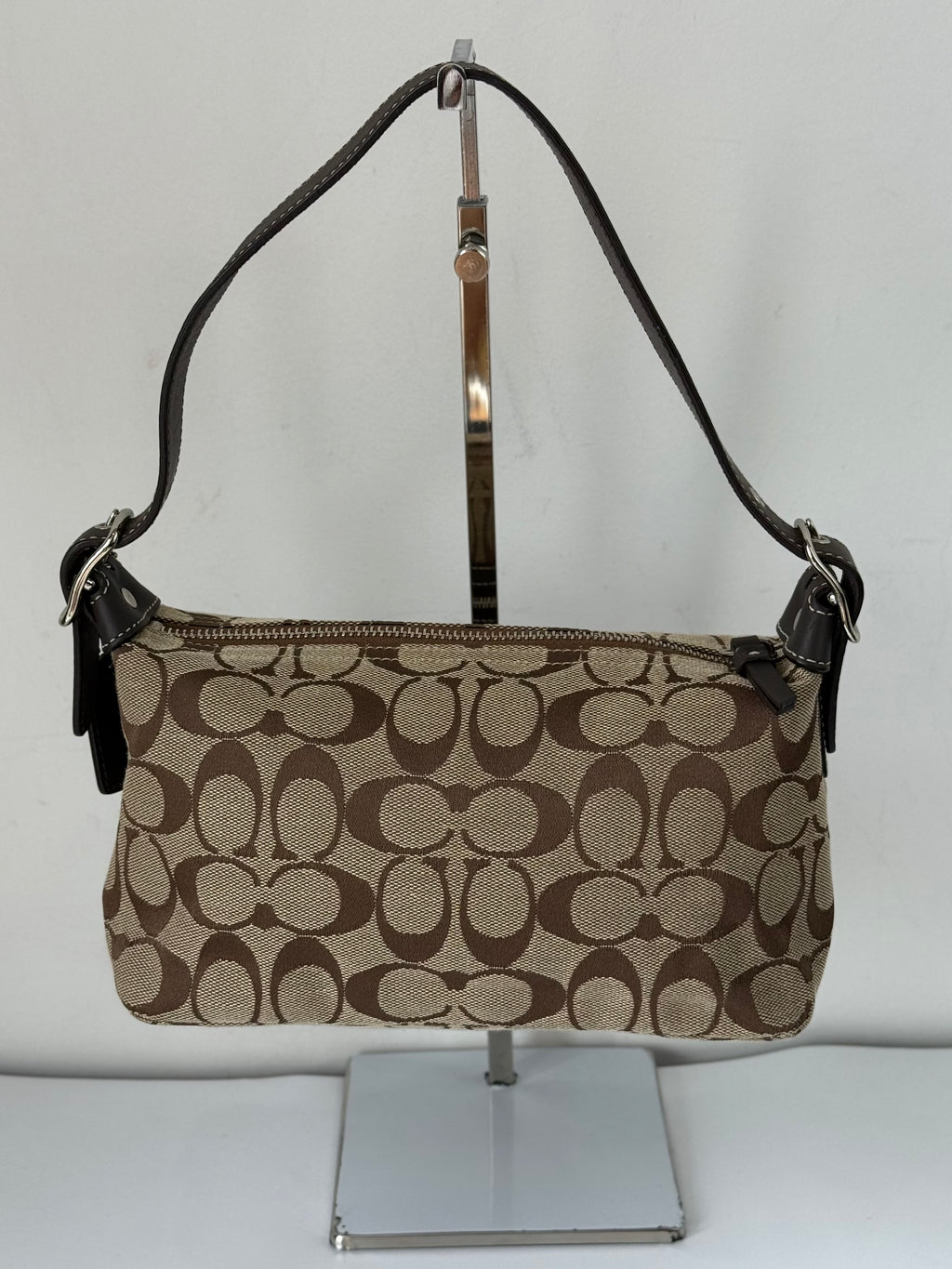 Vintage Coach Tabby Shoulder Bag Brown & Beige Signature Canvas Handbag 00s Y2K