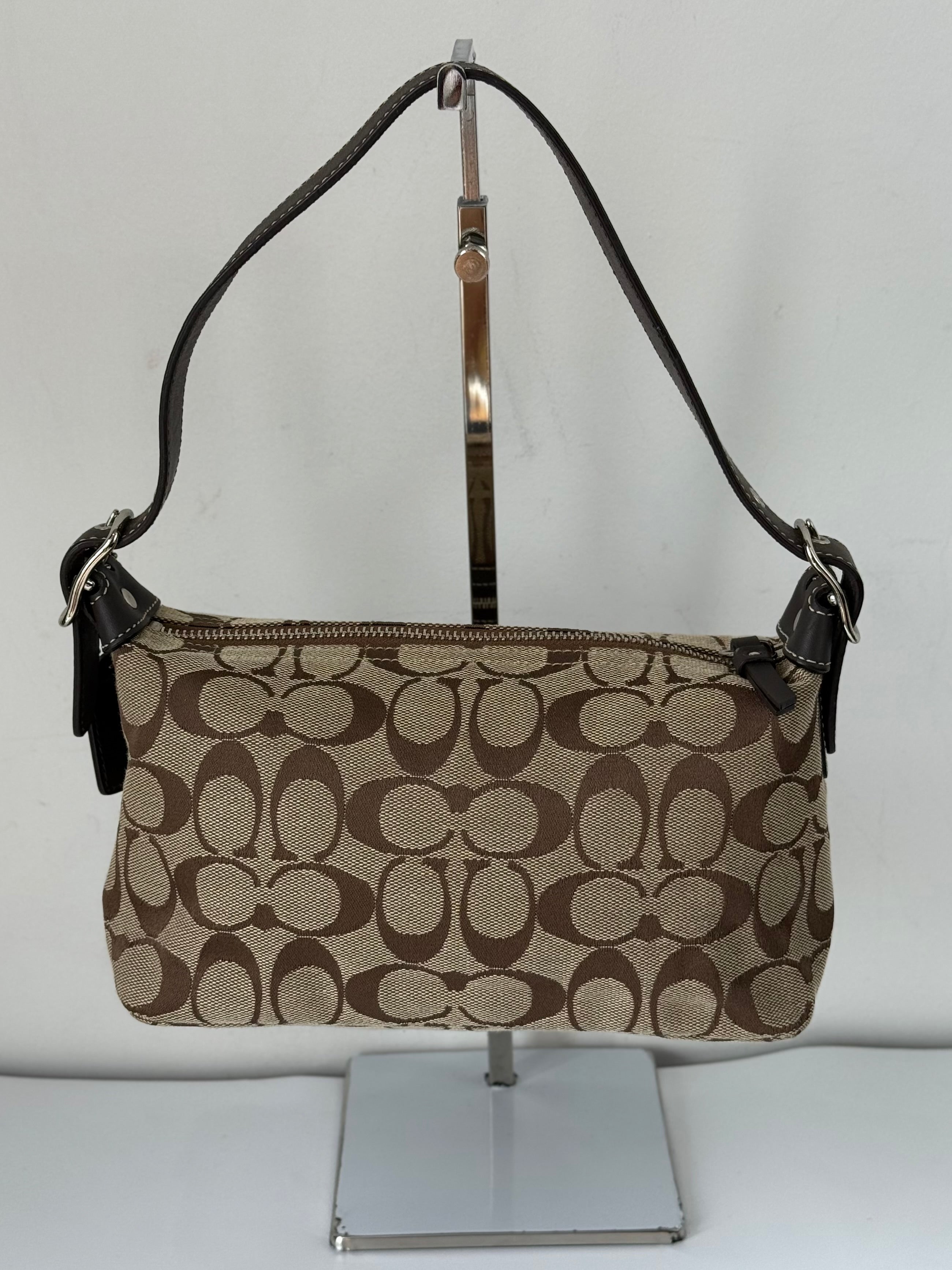 Vintage Coach Tabby Shoulder Bag Brown & Beige Signature Canvas Handbag 00s Y2K
