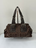 Rare Vintage Coach Dark Brown Boston Satchel Soho Mia Signature Shoulder Bag 00s Y2K
