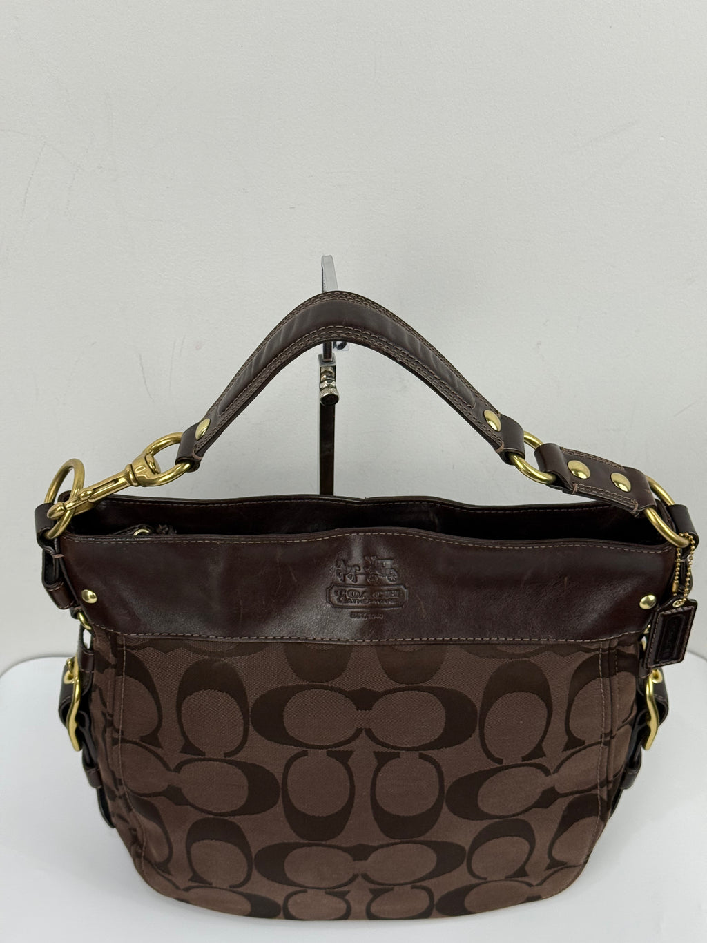 Vintage Coach Dark Brown Zoe Bag Coach Signature Shoulder Bag 00s Y2K